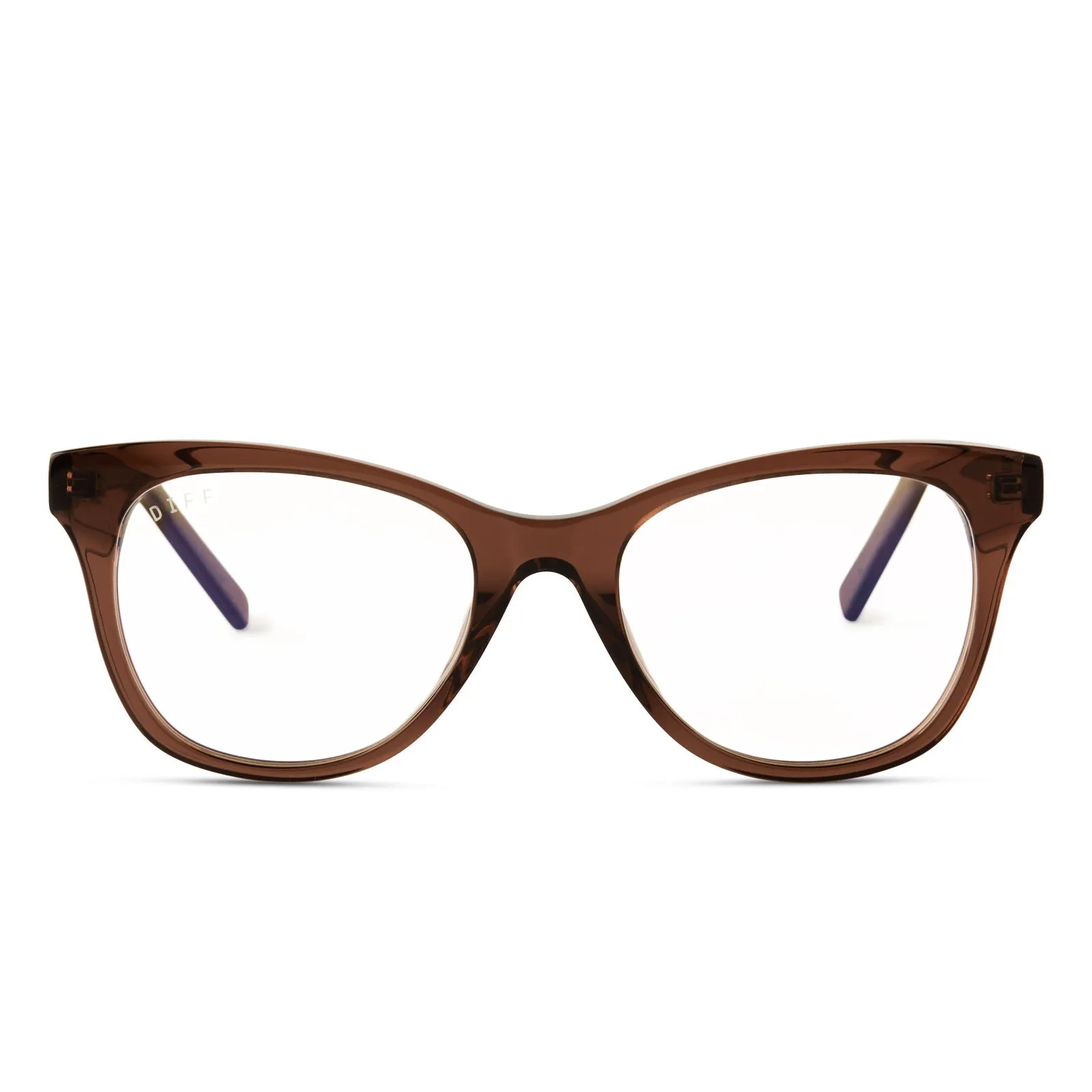 CARINA - DEEP AMBER + CLEAR GLASSES sold by Diff Eyewear