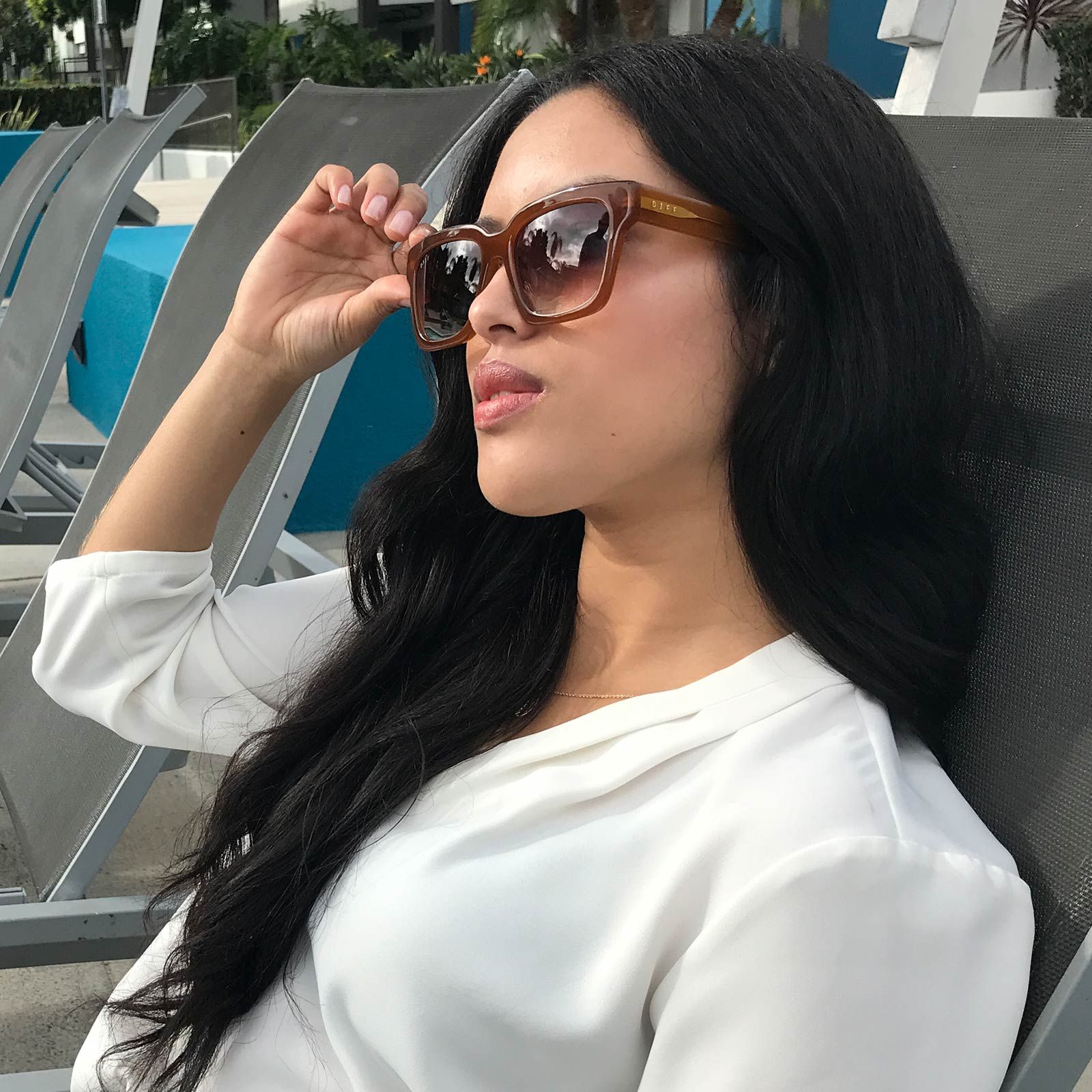 AUSTEN - DARK GINGER + BROWN GRADIENT SUNGLASSES sold by Diff Eyewear product image thumbnail 4