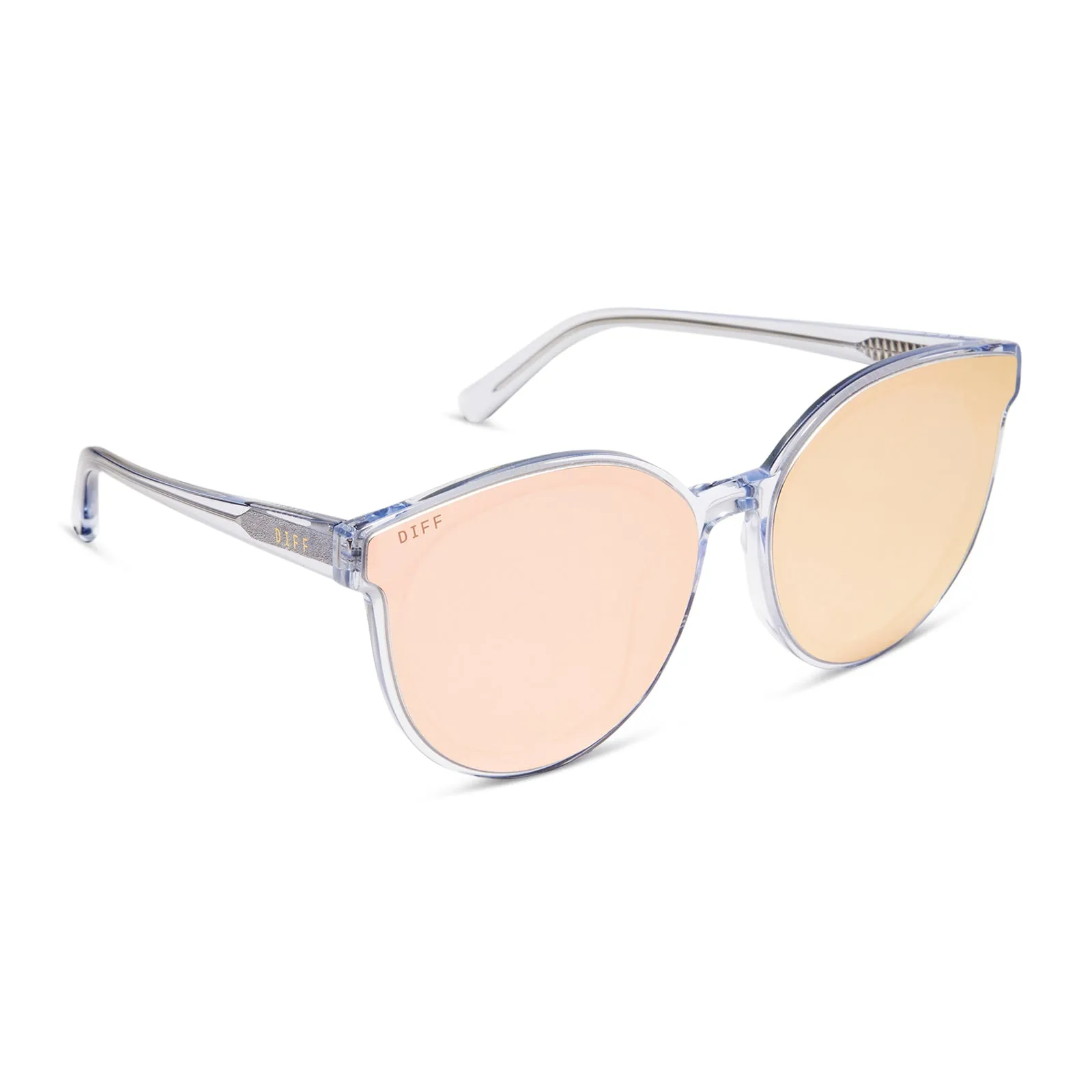 GEMMA - CLEAR CRYSTAL + PEACH MIRROR SUNGLASSES sold by Diff Eyewear product image thumbnail 2