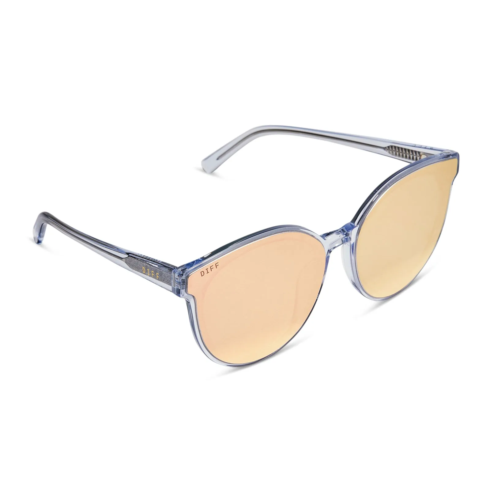 GEMMA - CLEAR CRYSTAL + PEACH MIRROR SUNGLASSES sold by Diff Eyewear product image thumbnail 4