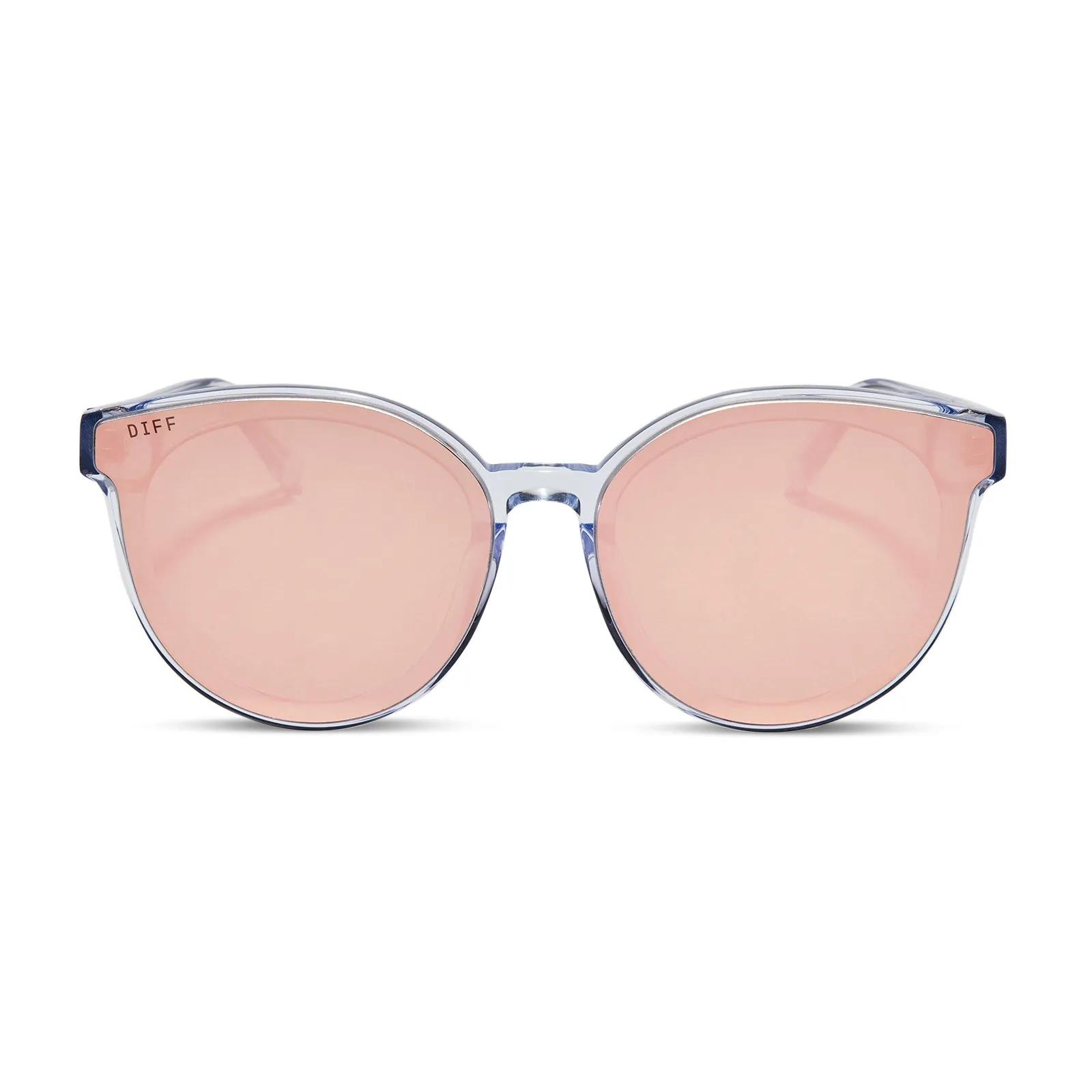 GEMMA - CLEAR CRYSTAL + PEACH MIRROR SUNGLASSES sold by Diff Eyewear