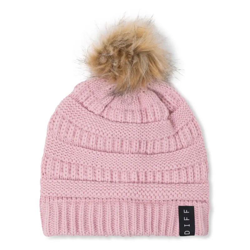 POM POM KNIT BEANIE - PINK sold by Diff Eyewear