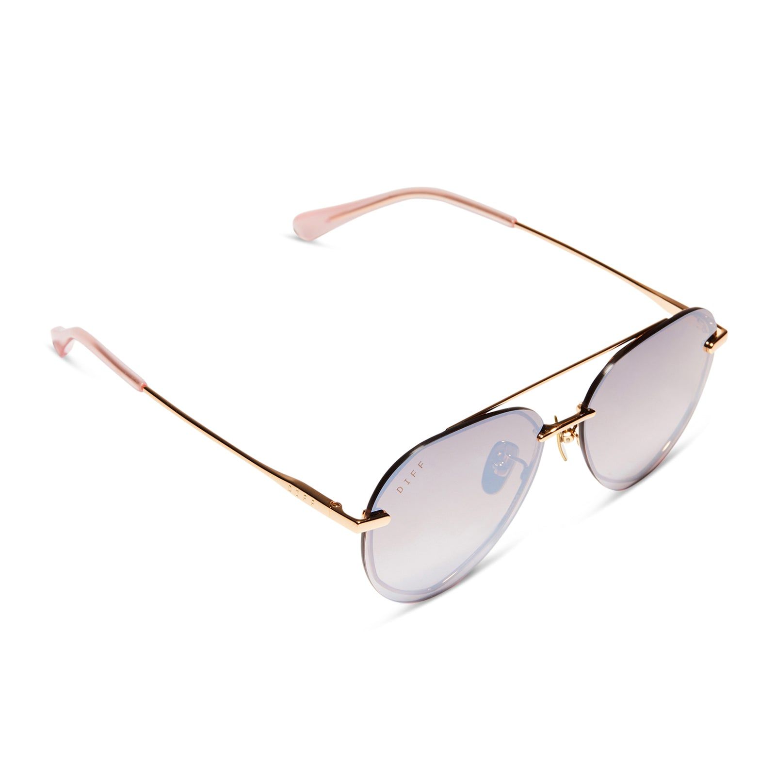 LENOX XS - GOLD + TAUPE ROSE GRADIENT FLASH POLARIZED SUNGLASSES sold by Diff Eyewear product image thumbnail 4