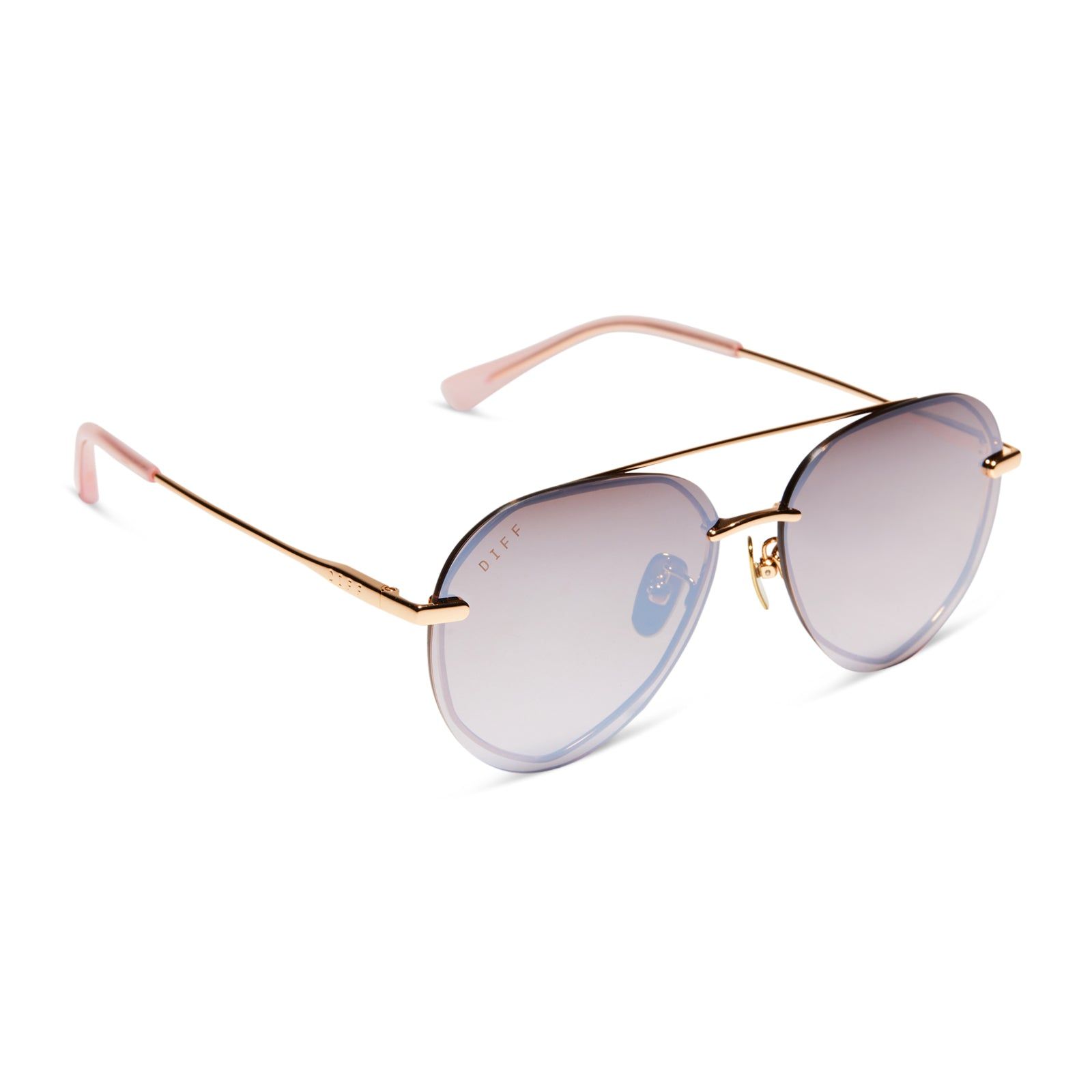 LENOX XS - GOLD + TAUPE ROSE GRADIENT FLASH POLARIZED SUNGLASSES sold by Diff Eyewear product image thumbnail 2