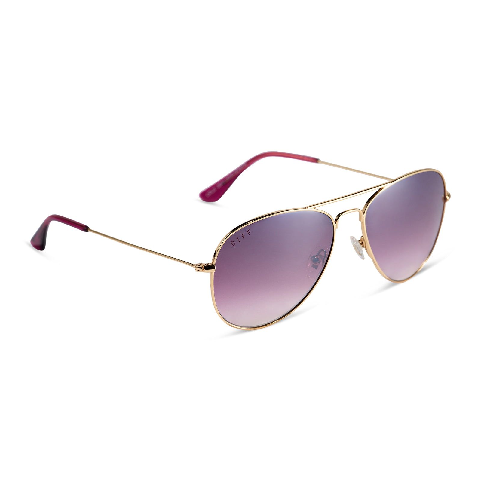 CRUZ - GOLD + WINE GRADIENT FLASH SUNGLASSES sold by Diff Eyewear product image thumbnail 2