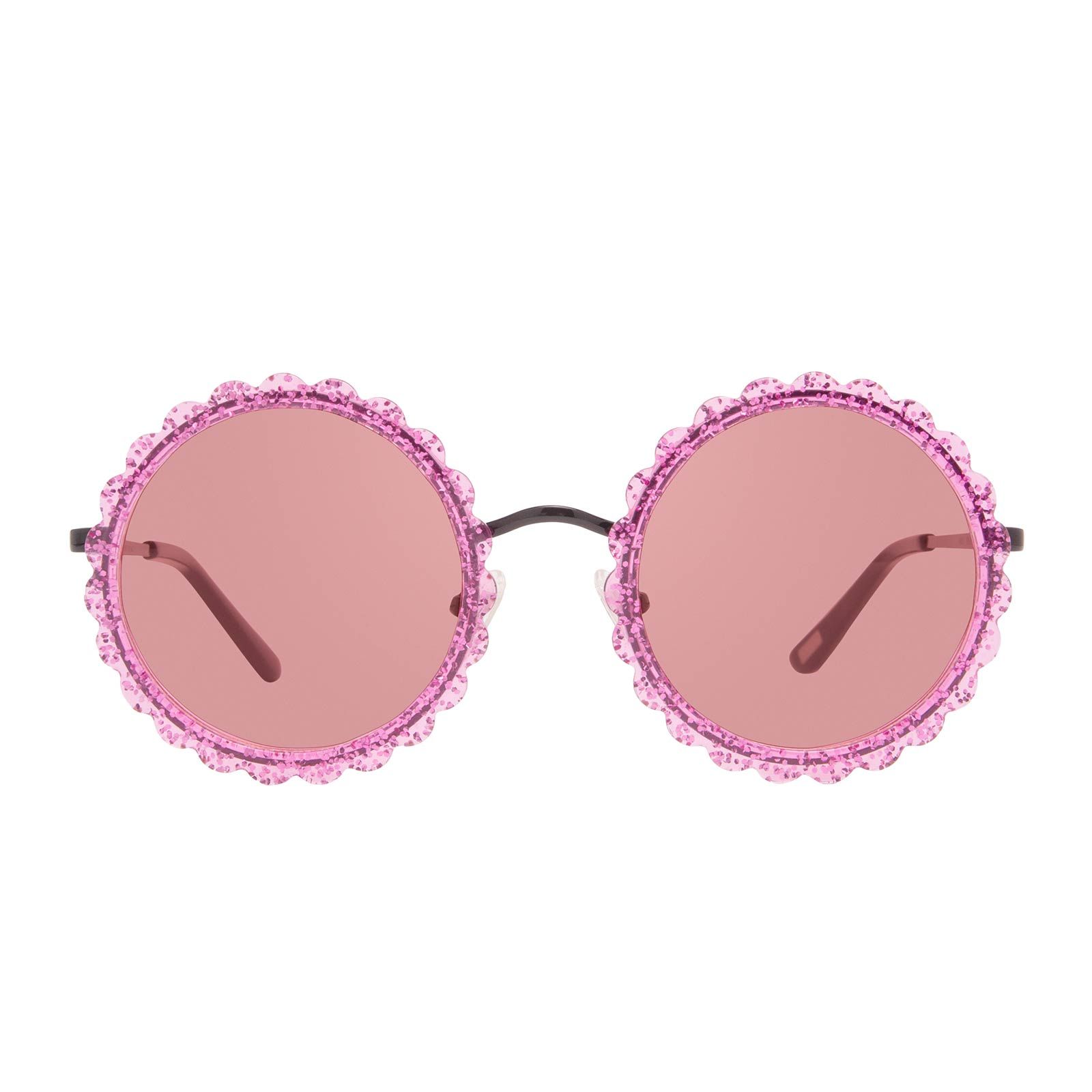 DIXIE - BLACK PINK GLITTER + TRANSPARENT PINK SUNGLASSES sold by Diff Eyewear