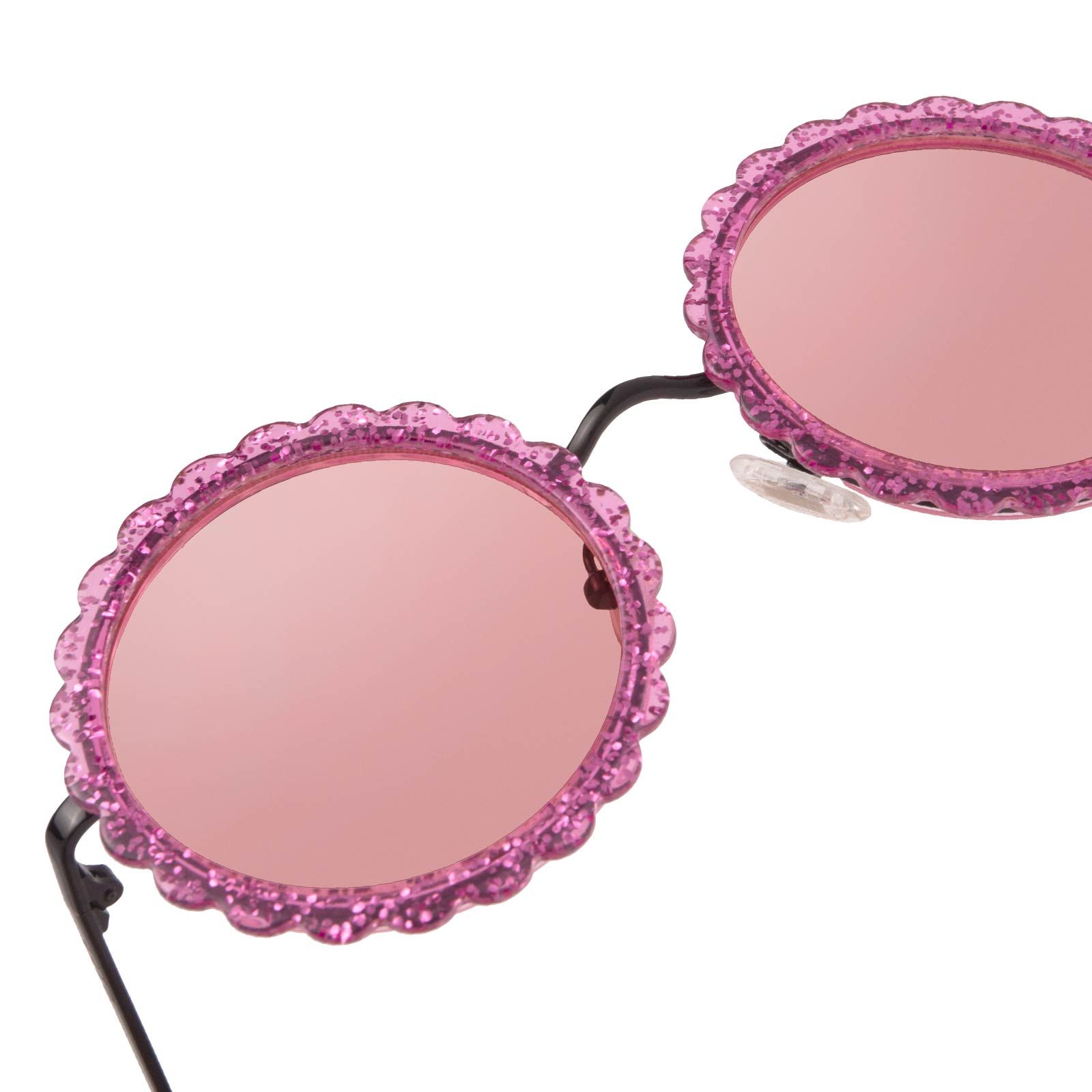 DIXIE - BLACK PINK GLITTER + TRANSPARENT PINK SUNGLASSES sold by Diff Eyewear product image thumbnail 7