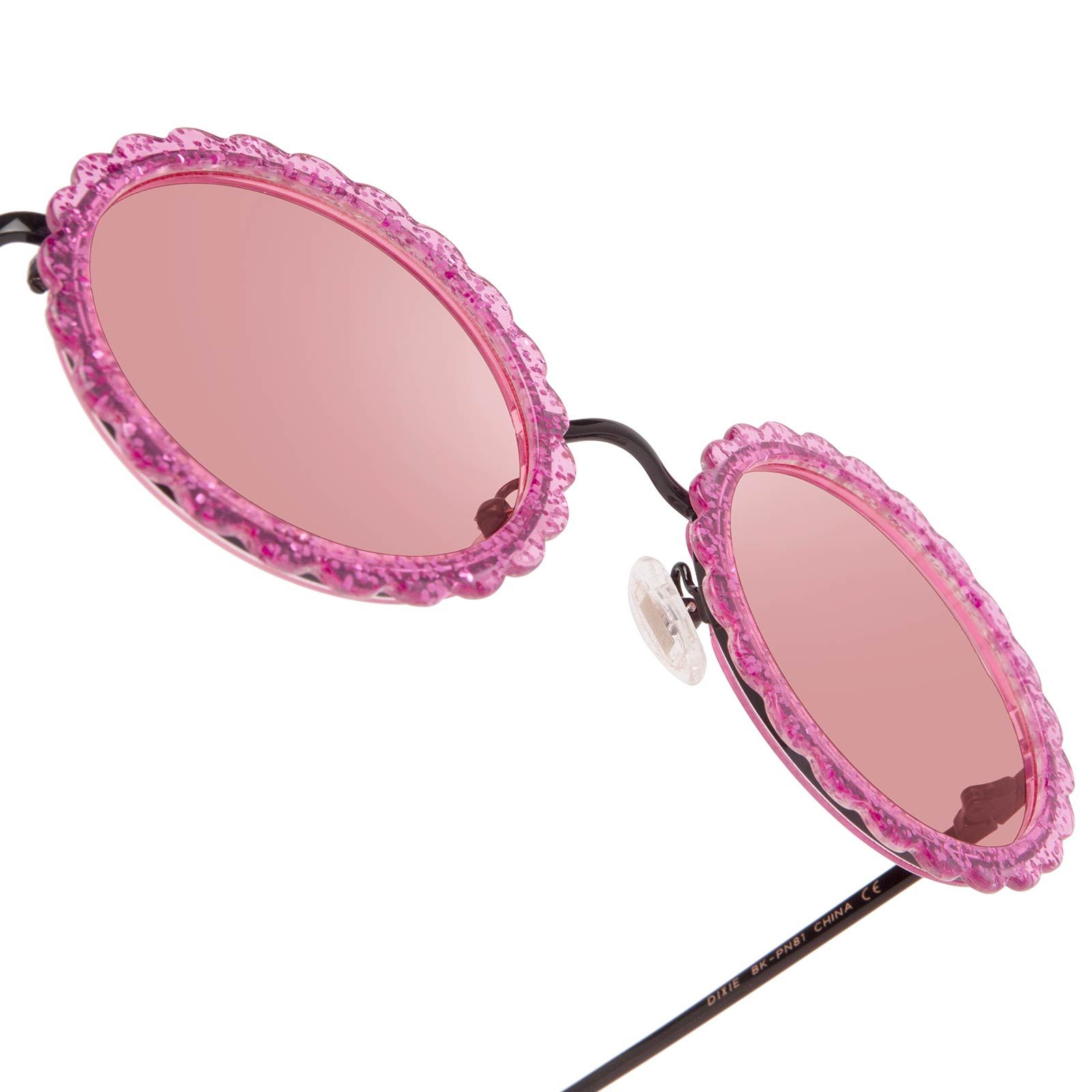 DIXIE - BLACK PINK GLITTER + TRANSPARENT PINK SUNGLASSES sold by Diff Eyewear product image thumbnail 6