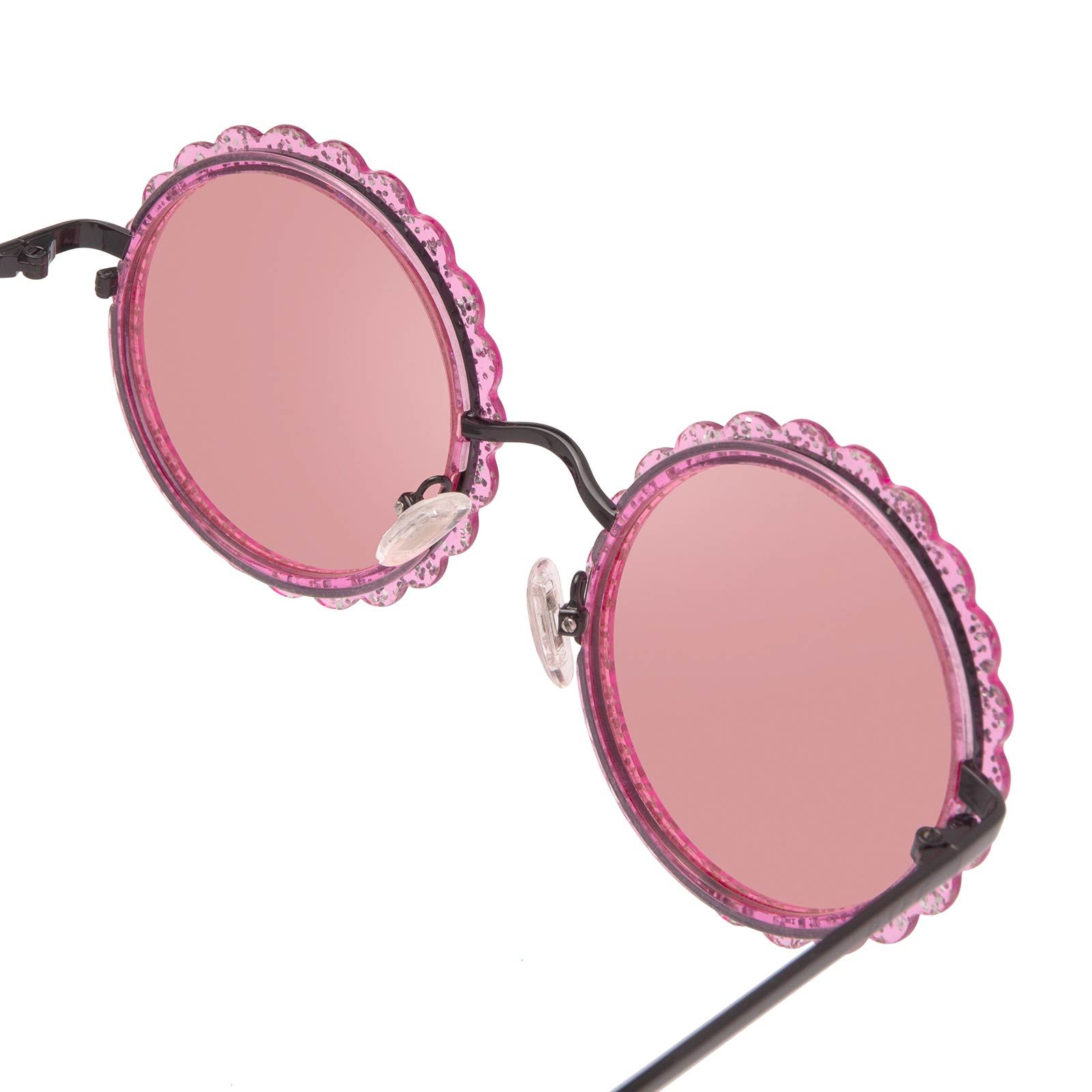 DIXIE - BLACK PINK GLITTER + TRANSPARENT PINK SUNGLASSES sold by Diff Eyewear product image thumbnail 5