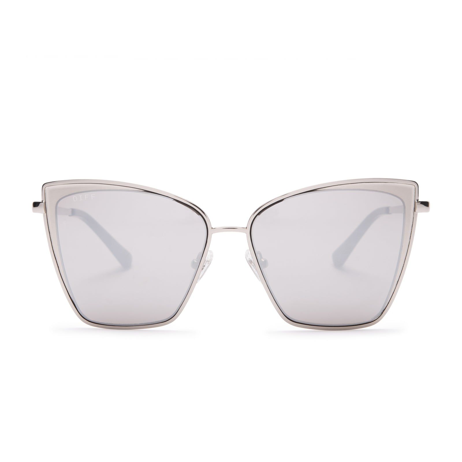 BECKY - SILVER + GREY MIRROR SUNGLASSES sold by Diff Eyewear