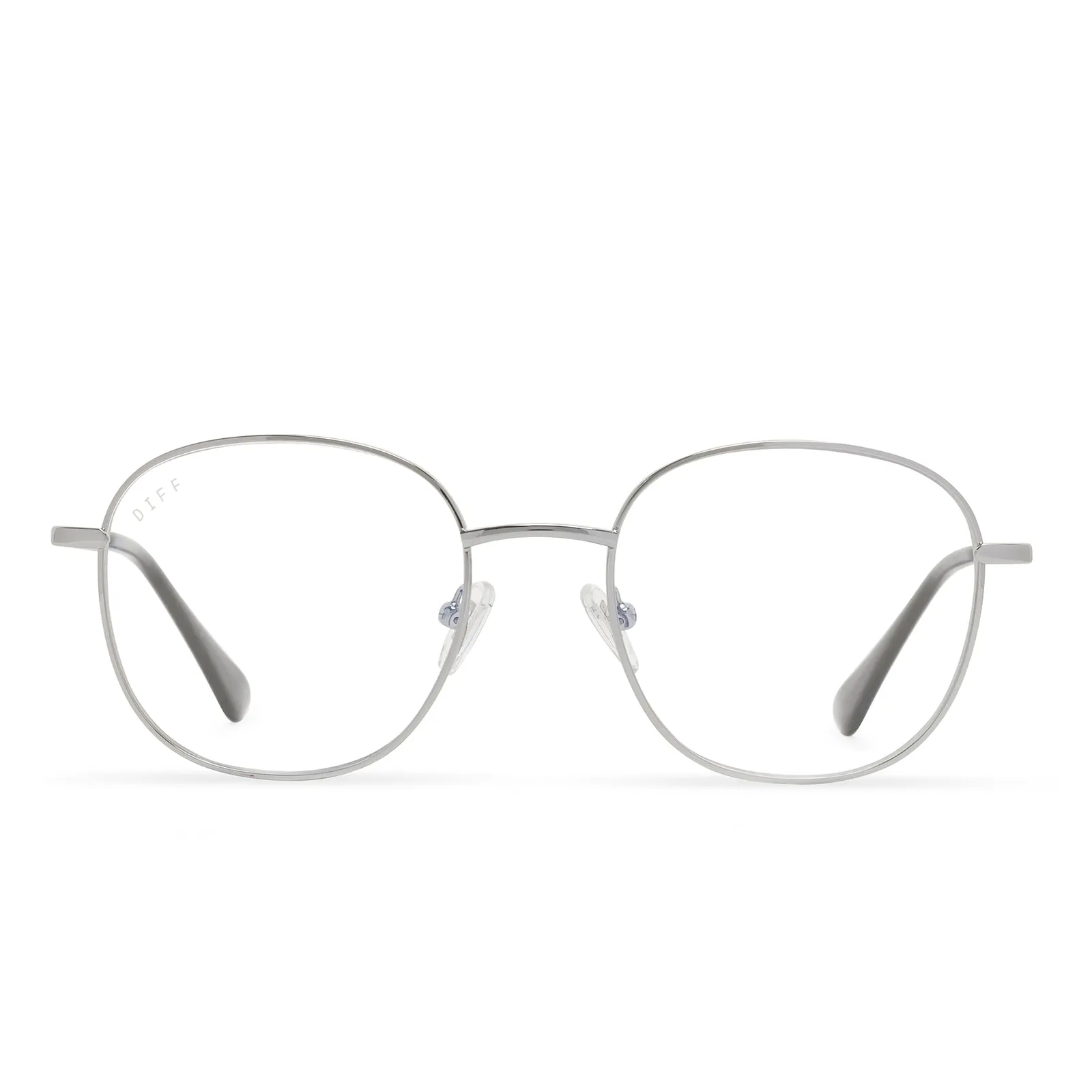ROMAN - SILVER/BLACK + BLUE LIGHT READERS sold by Diff Eyewear