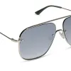 CYNTHIA - SILVER W ALPINE TEMPLE TIPS + GREY GRADIENT WITH SILVER FLASH + POLARIZED SUNGLASSES sold by Diff Eyewear