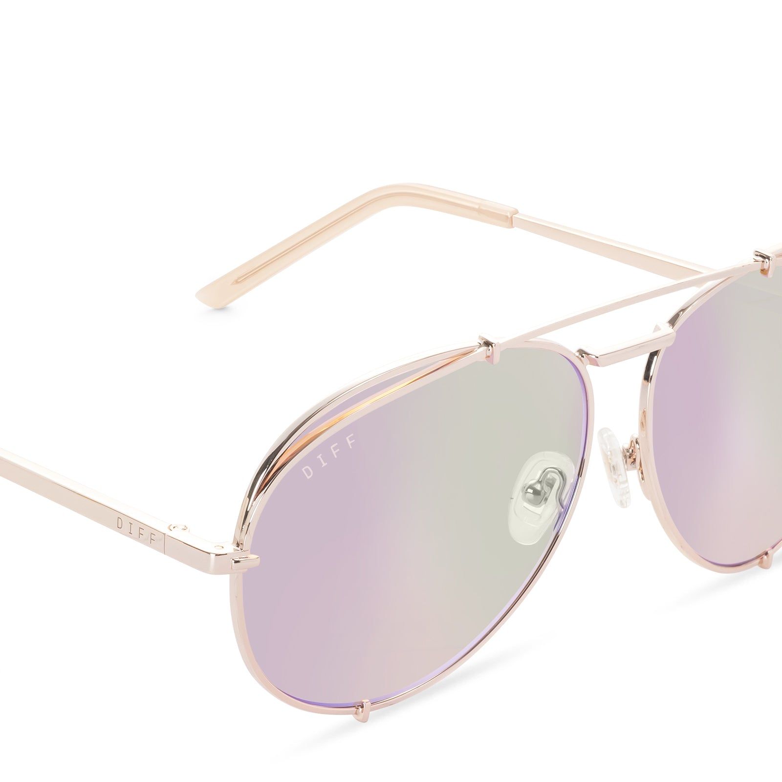 KOKO - CHAMPAGNE + CORAL MIRROR SUNGLASSES sold by Diff Eyewear product image thumbnail 3