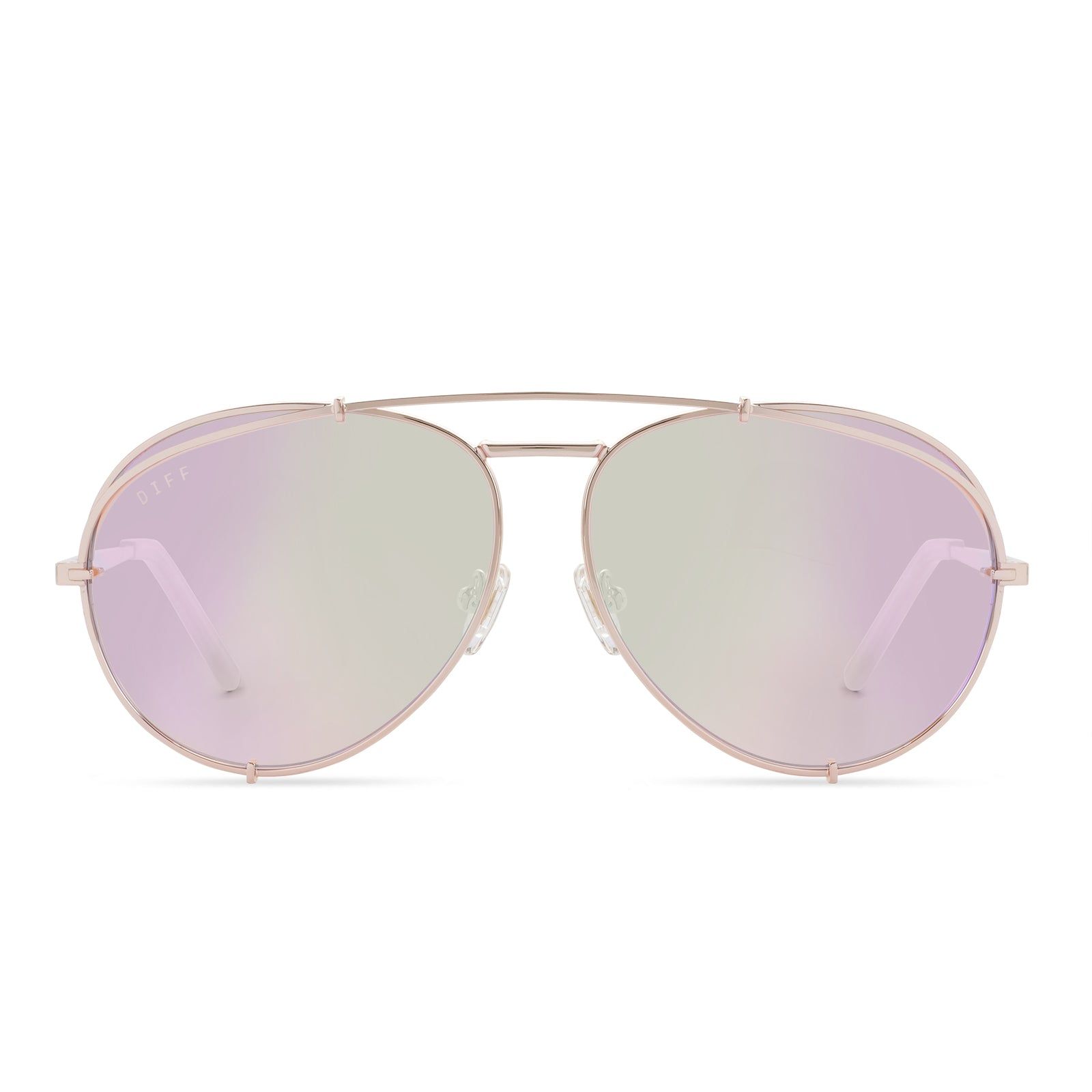 KOKO - CHAMPAGNE + CORAL MIRROR SUNGLASSES sold by Diff Eyewear