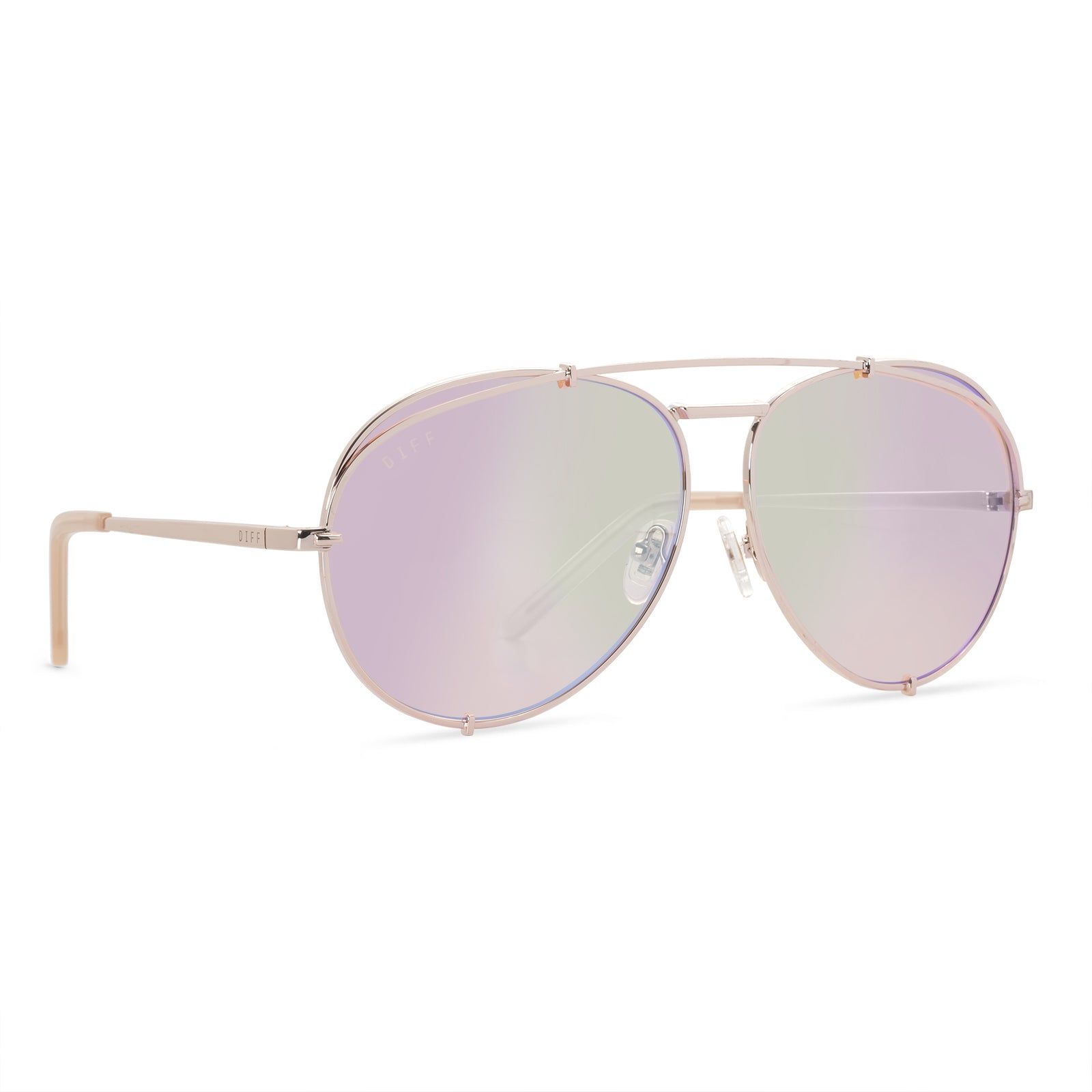 KOKO - CHAMPAGNE + CORAL MIRROR SUNGLASSES sold by Diff Eyewear product image thumbnail 2