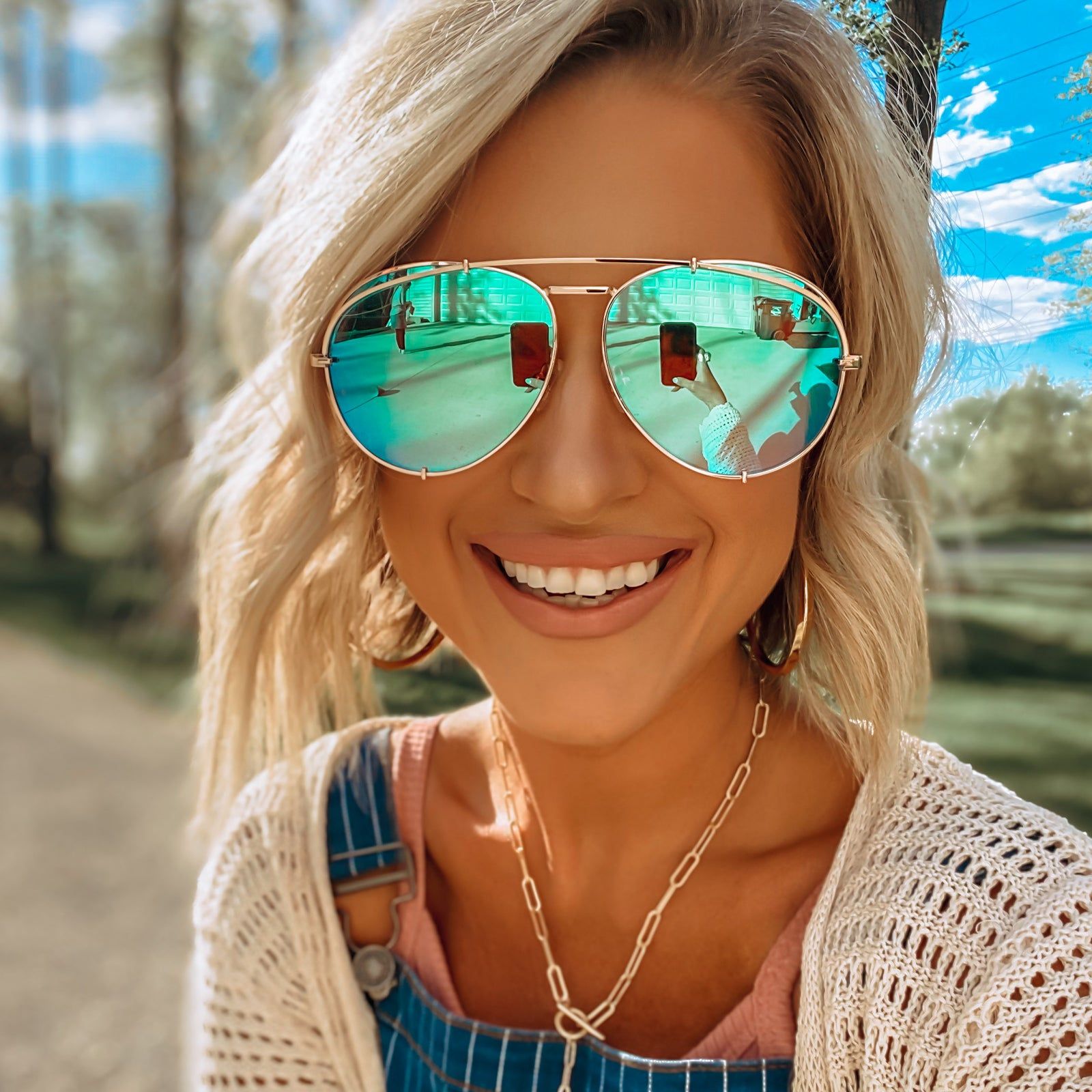 KOKO - CHAMPAGNE + CORAL MIRROR SUNGLASSES sold by Diff Eyewear product image thumbnail 5