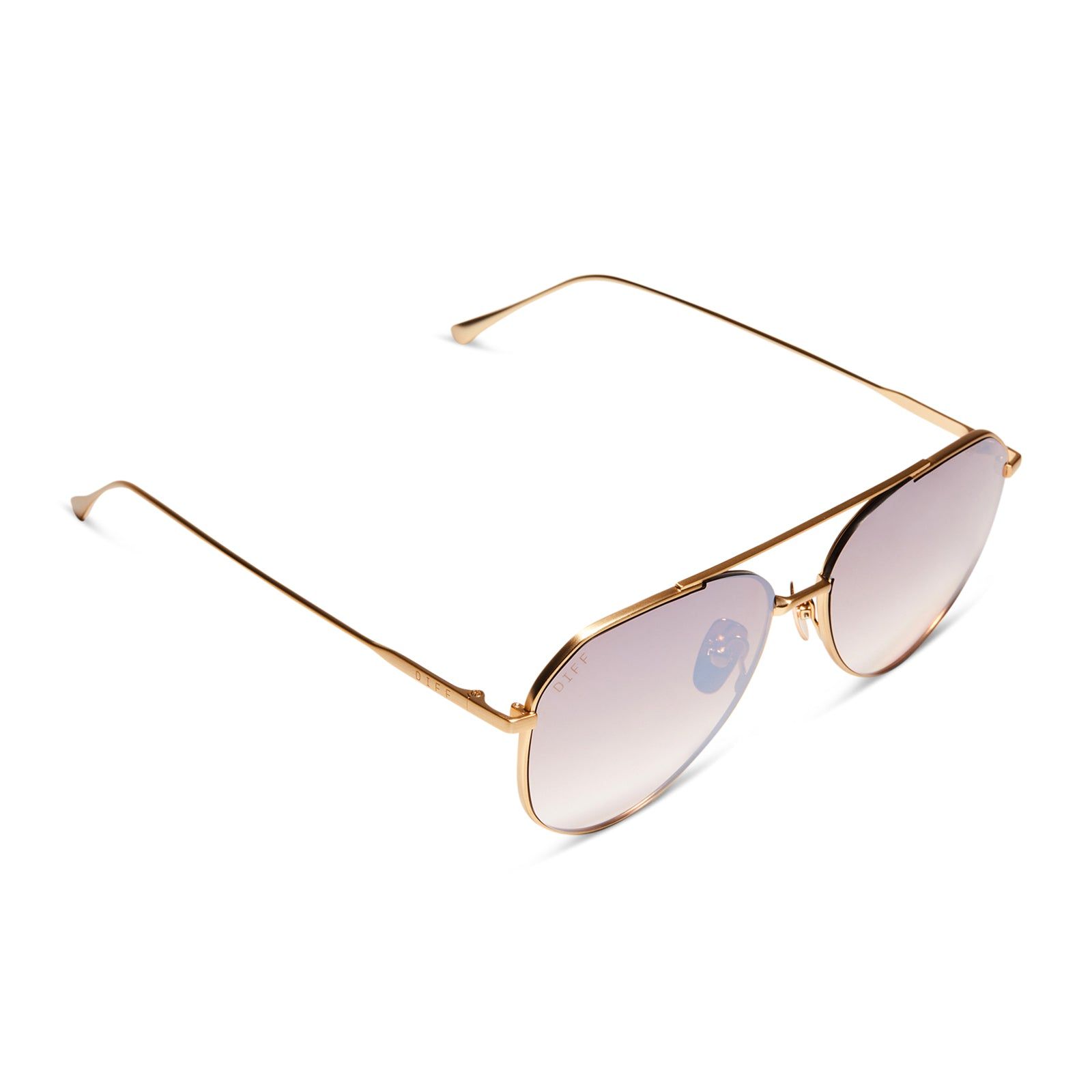 DASH XS - BRUSHED GOLD + TAUPE ROSE MIRROR SUNGLASSES sold by Diff Eyewear product image thumbnail 4