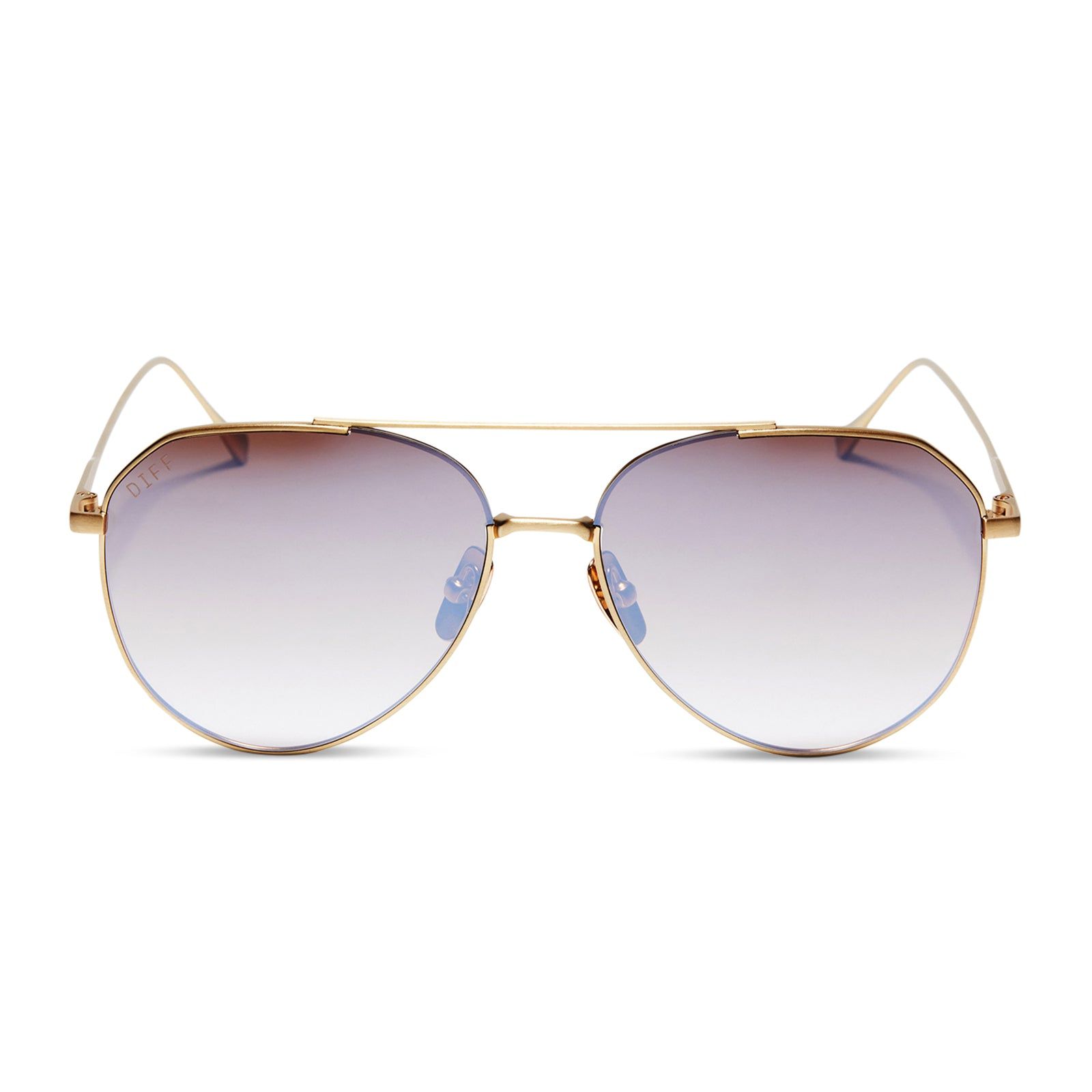 DASH XS - BRUSHED GOLD + TAUPE ROSE MIRROR SUNGLASSES sold by Diff Eyewear