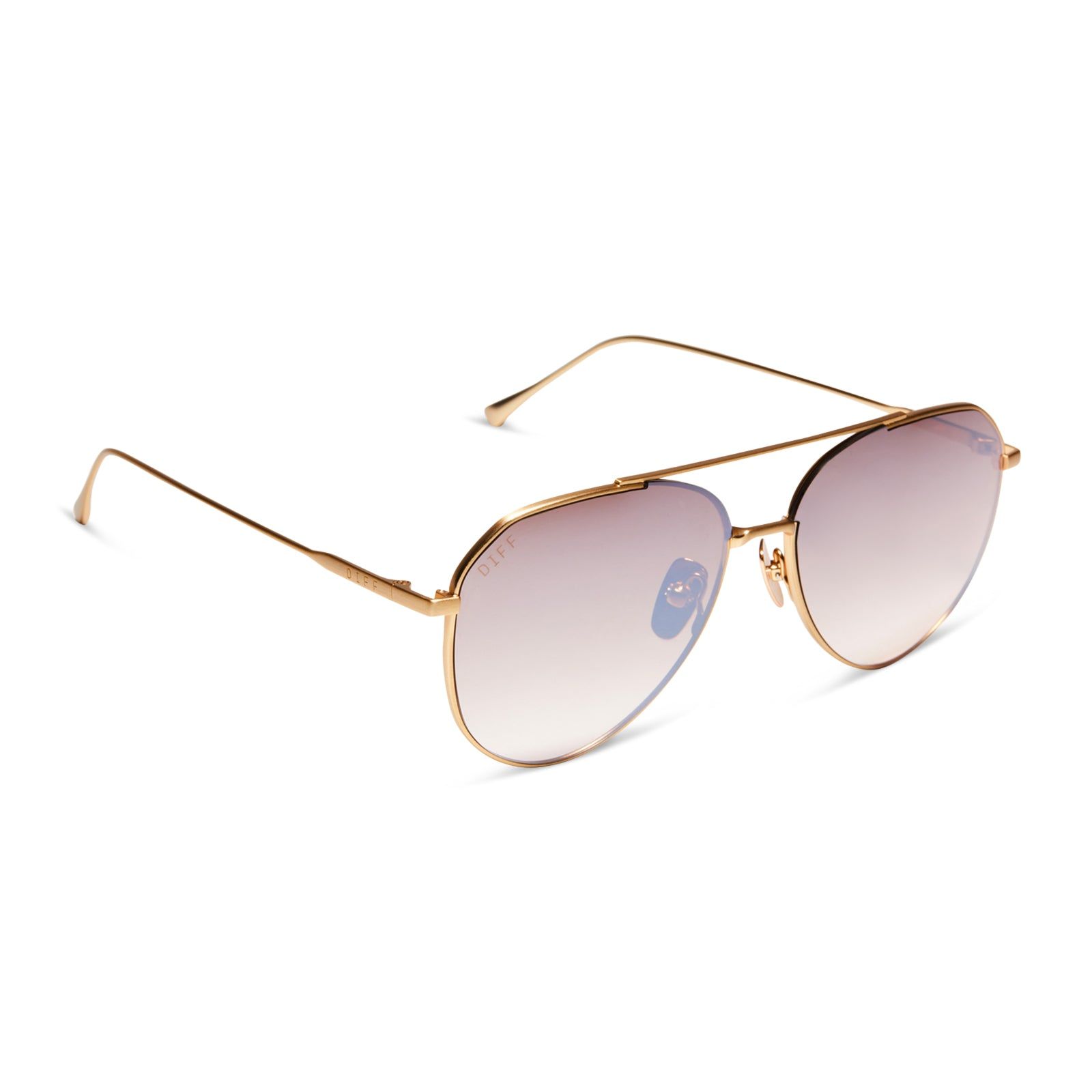 DASH XS - BRUSHED GOLD + TAUPE ROSE MIRROR SUNGLASSES sold by Diff Eyewear product image thumbnail 2