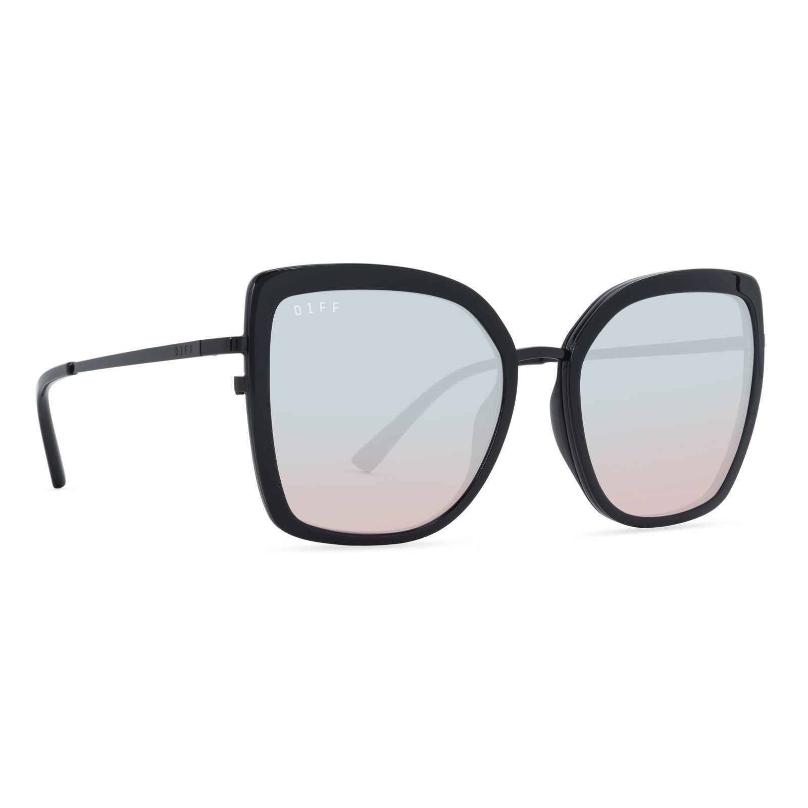 CLARISSE - BLACK + BLUE TO LAVENDER FLASH SUNGLASSES sold by Diff Eyewear product image thumbnail 2