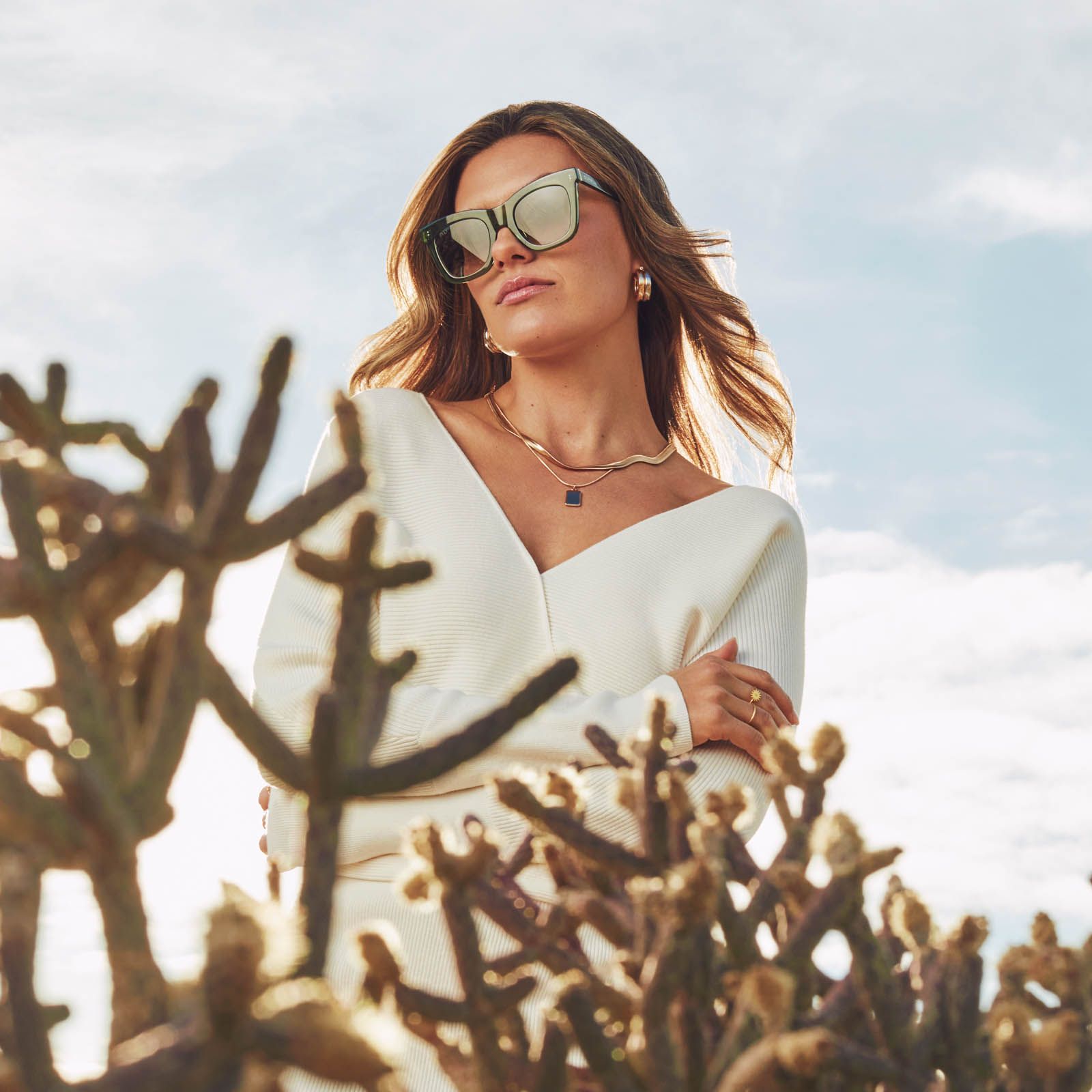 KAIA - SAGE CRYSTAL + G15 GRADIENT SUNGLASSES sold by Diff Eyewear product image thumbnail 5