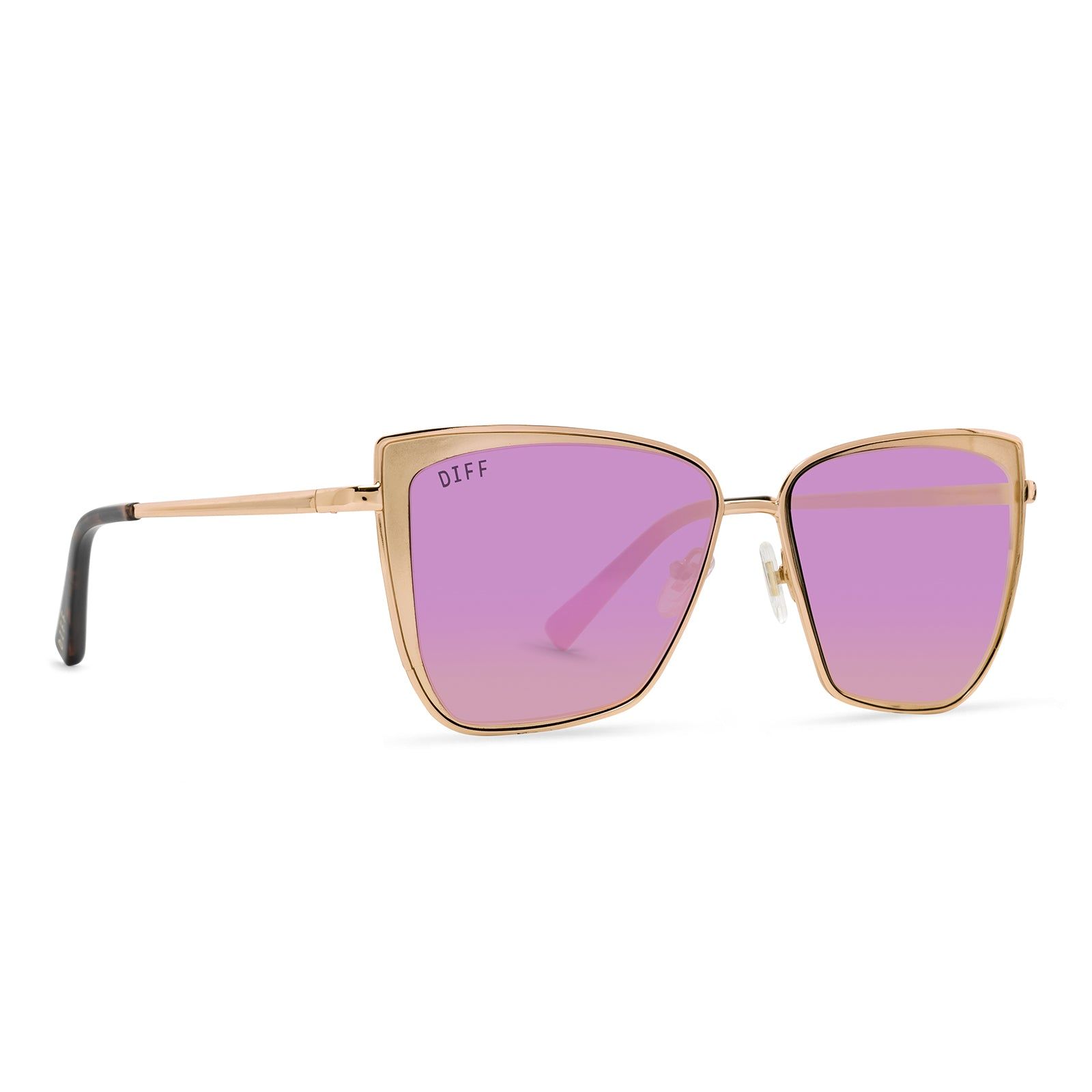 GRACE - GOLD + PINK MIRROR SUNGLASSES sold by Diff Eyewear product image thumbnail 2