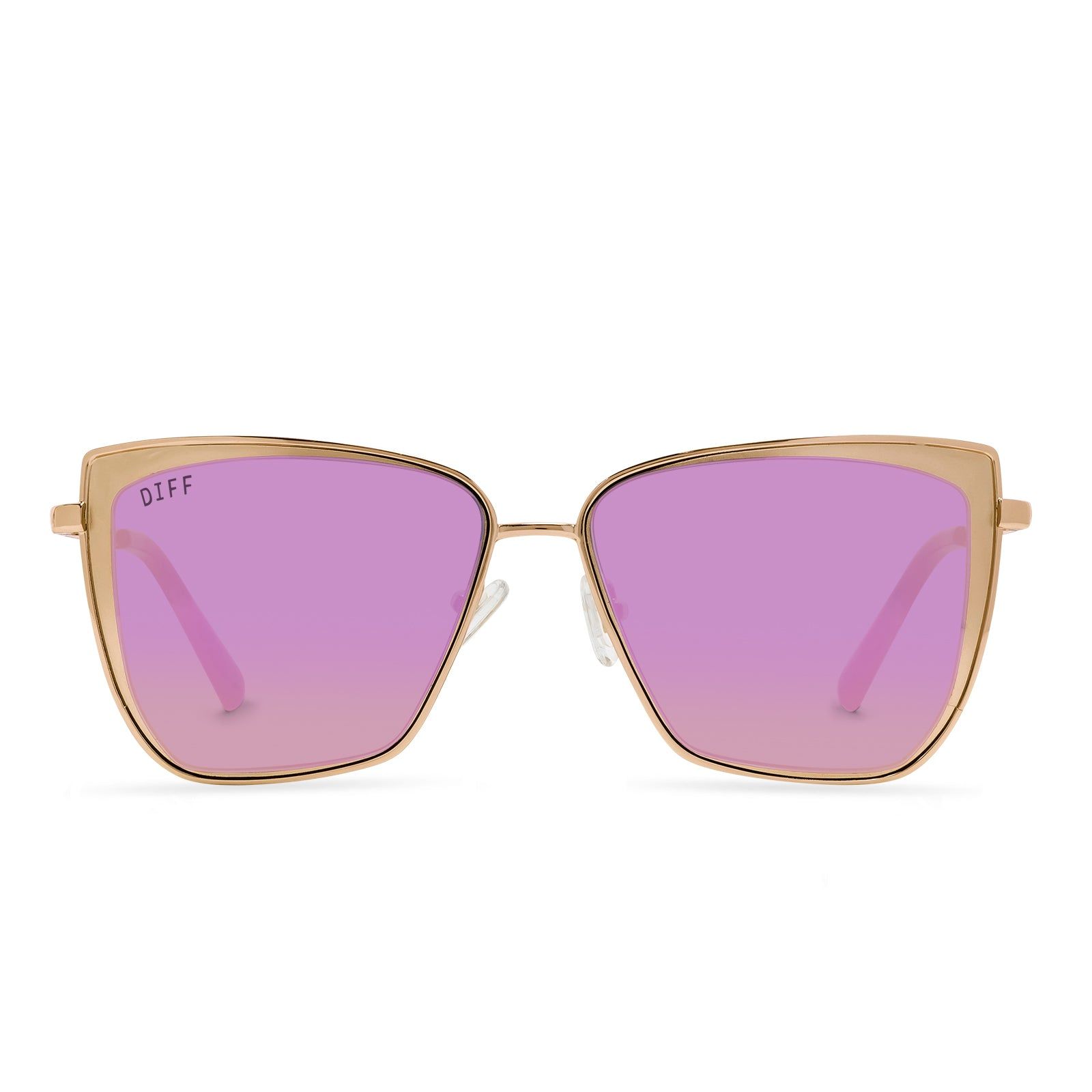 GRACE - GOLD + PINK MIRROR SUNGLASSES sold by Diff Eyewear