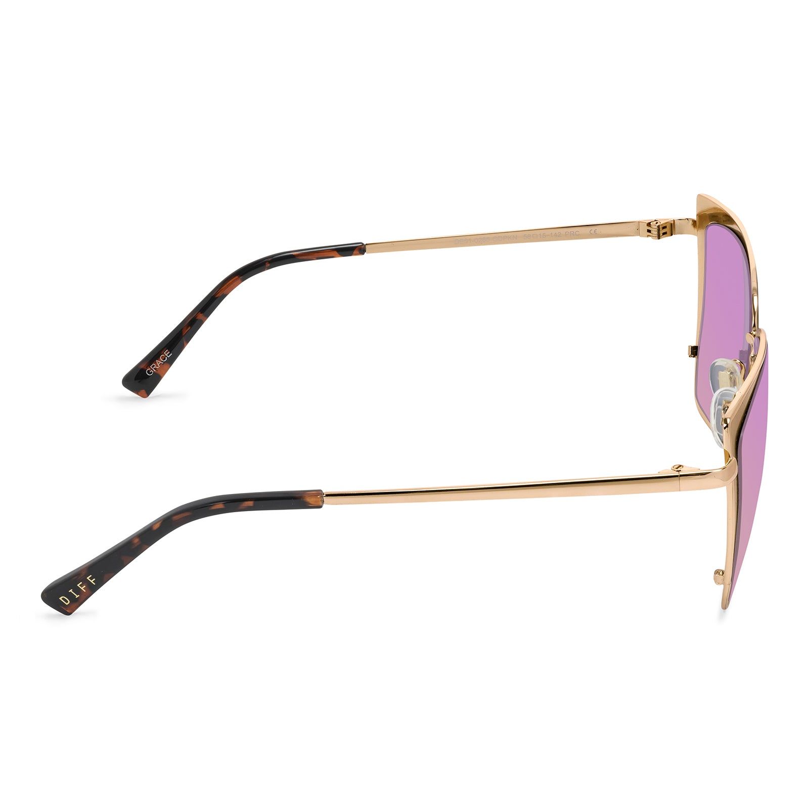 GRACE - GOLD + PINK MIRROR SUNGLASSES sold by Diff Eyewear product image thumbnail 4