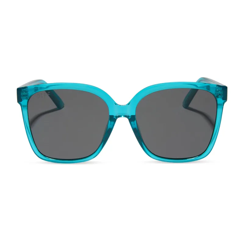 HAZEL - TURQUOISE CRYSTAL + GREY SUNGLASSES sold by Diff Eyewear
