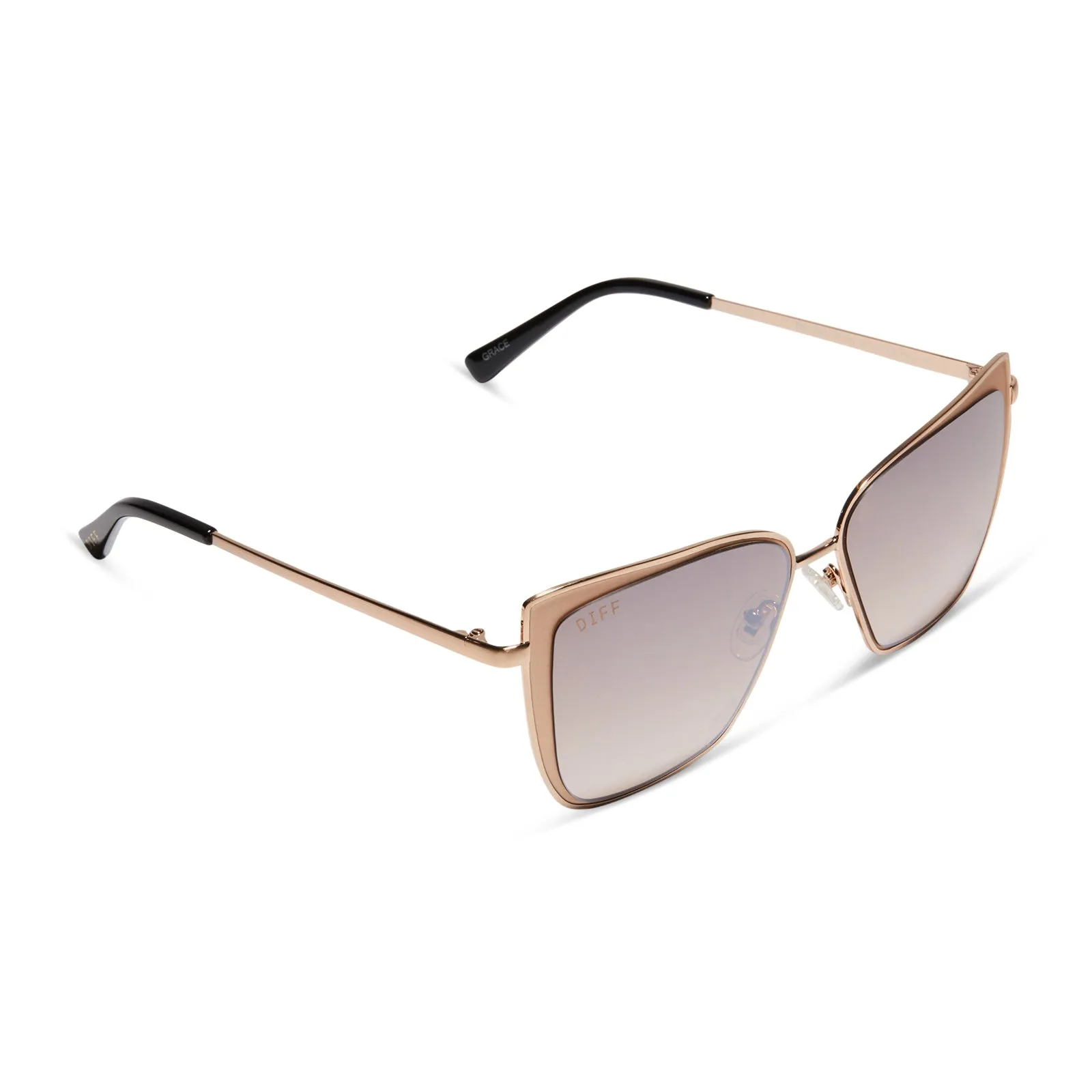 GRACE - GOLD + TAUPE ROSE MIRROR SUNGLASSES sold by Diff Eyewear product image thumbnail 2