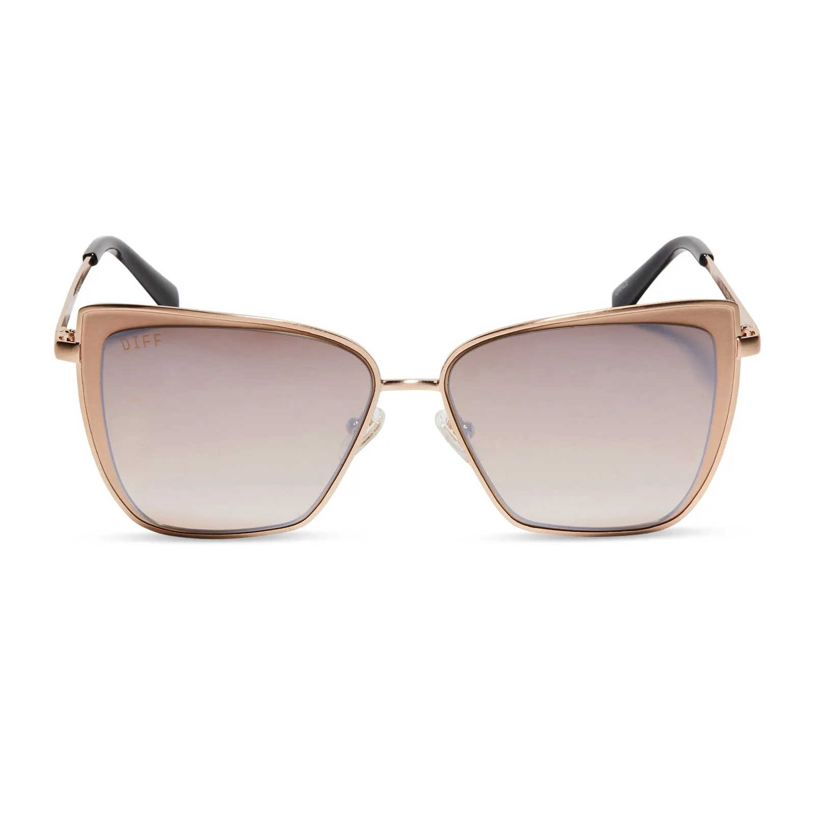 GRACE - GOLD + TAUPE ROSE MIRROR SUNGLASSES sold by Diff Eyewear