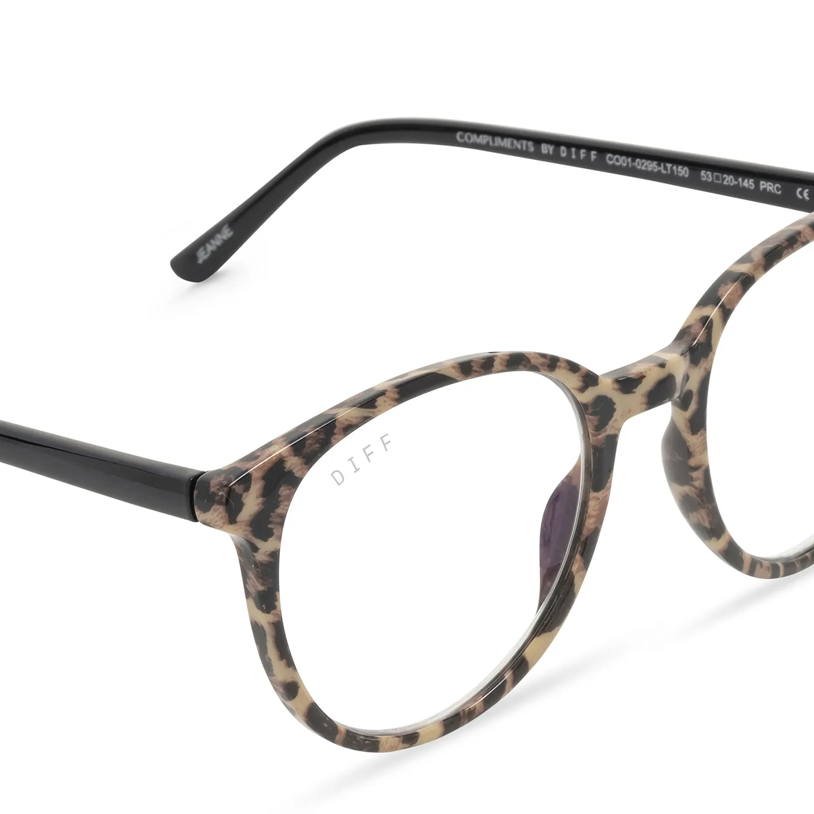 JEANNE - LEOPARD TORTOISE + BLUE LIGHT TECHNOLOGY GLASSES sold by Diff Eyewear product image thumbnail 4