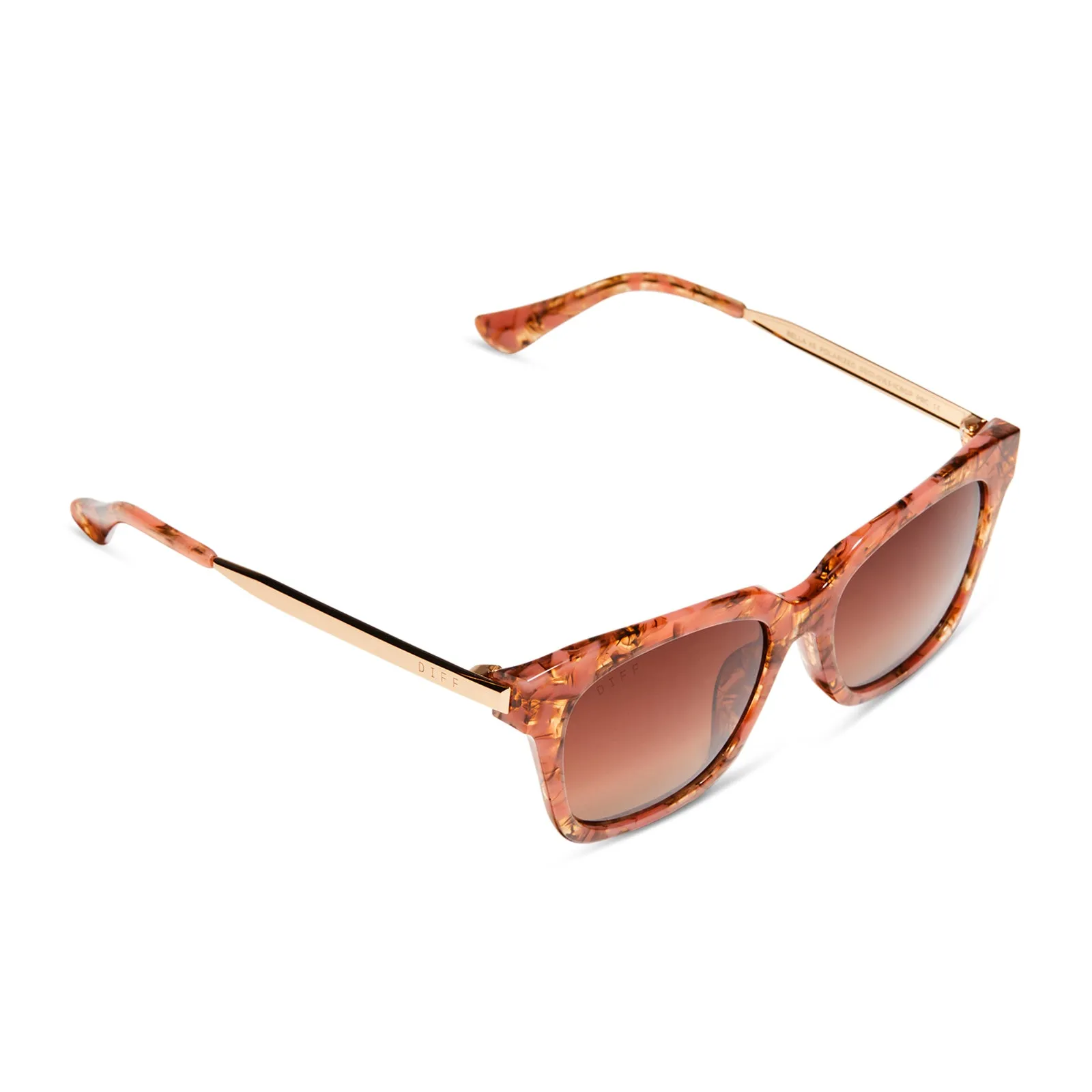BELLA XS - BEIGE CORAL TORTOISE + BROWN GRADIENT POLARIZED SUNGLASSES sold by Diff Eyewear product image thumbnail 4