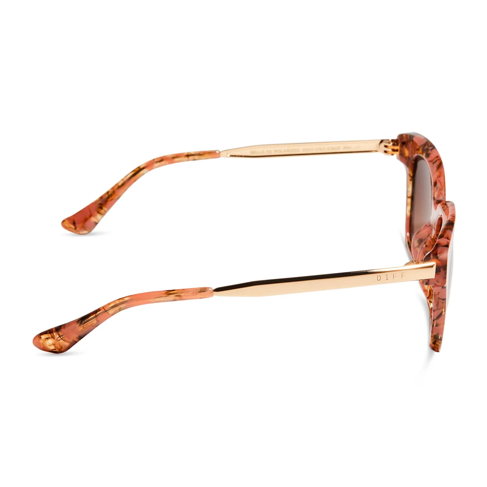 BELLA XS - BEIGE CORAL TORTOISE + BROWN GRADIENT POLARIZED SUNGLASSES sold by Diff Eyewear product image thumbnail 3