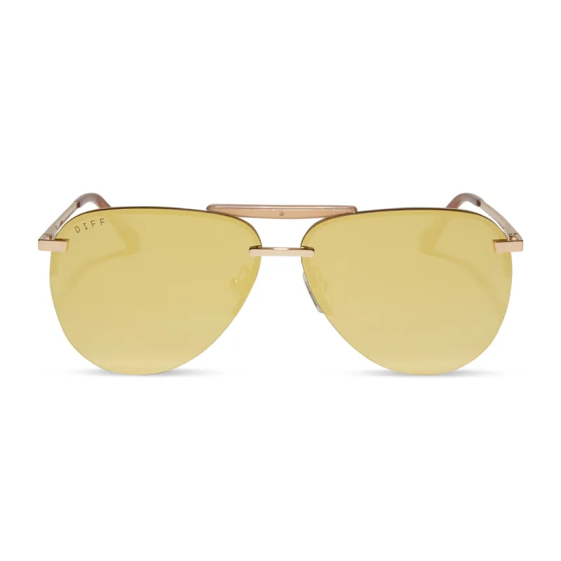 TAHOE - GOLD + BRILLIANT GOLD MIRROR + POLARIZED SUNGLASSES sold by Diff Eyewear