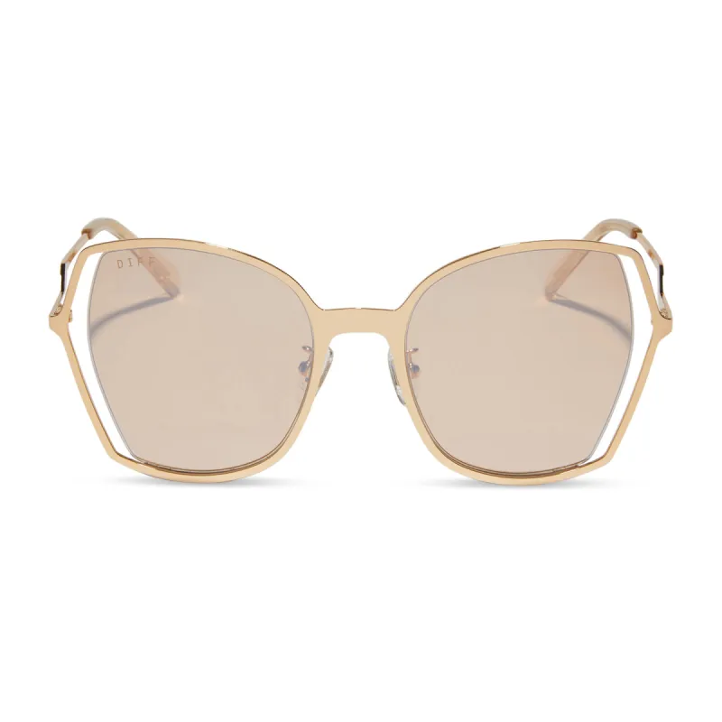 DONNA III - HONEY CRYSTAL + HONEY CRYSTAL FLASH SUNGLASSES sold by Diff Eyewear