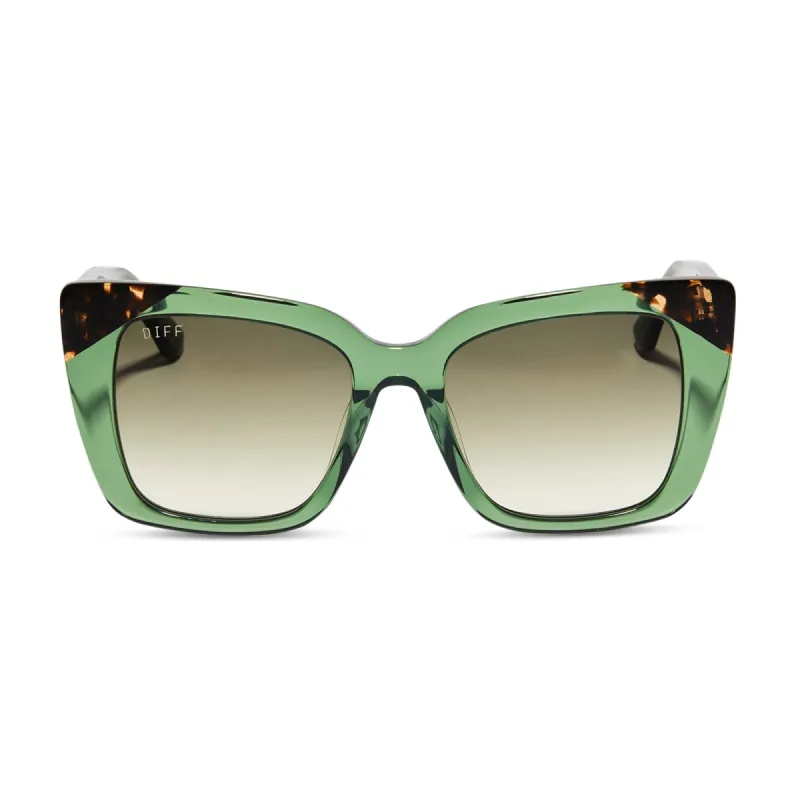 LIZZY - SAGE CRYSTAL + G15 GRADIENT SUNGLASSES sold by Diff Eyewear
