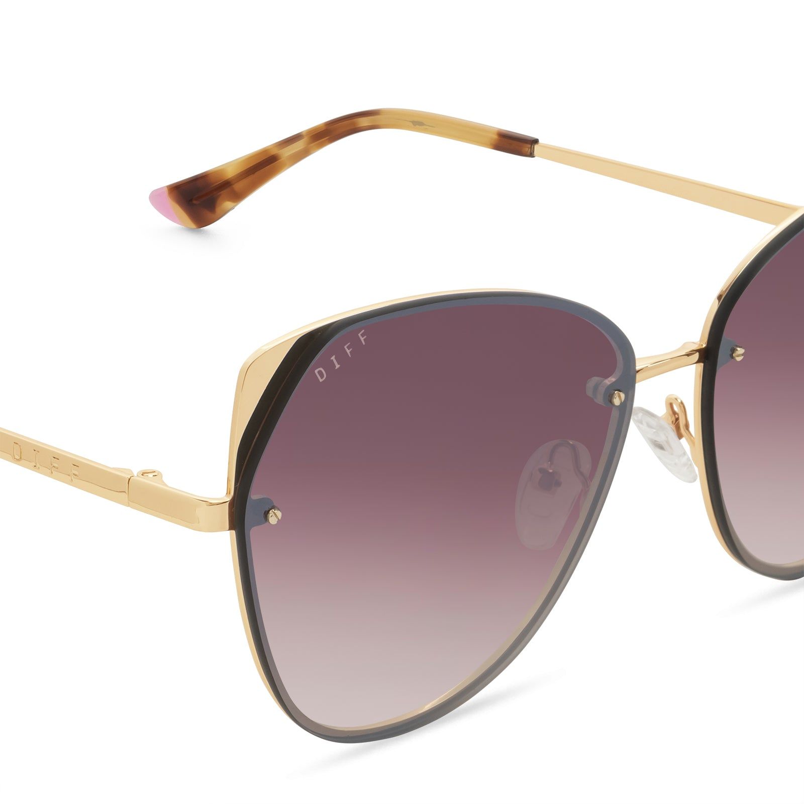 CORA - GOLD + BROWN GRADIENT MIRROR SUNGLASSES sold by Diff Eyewear product image thumbnail 4