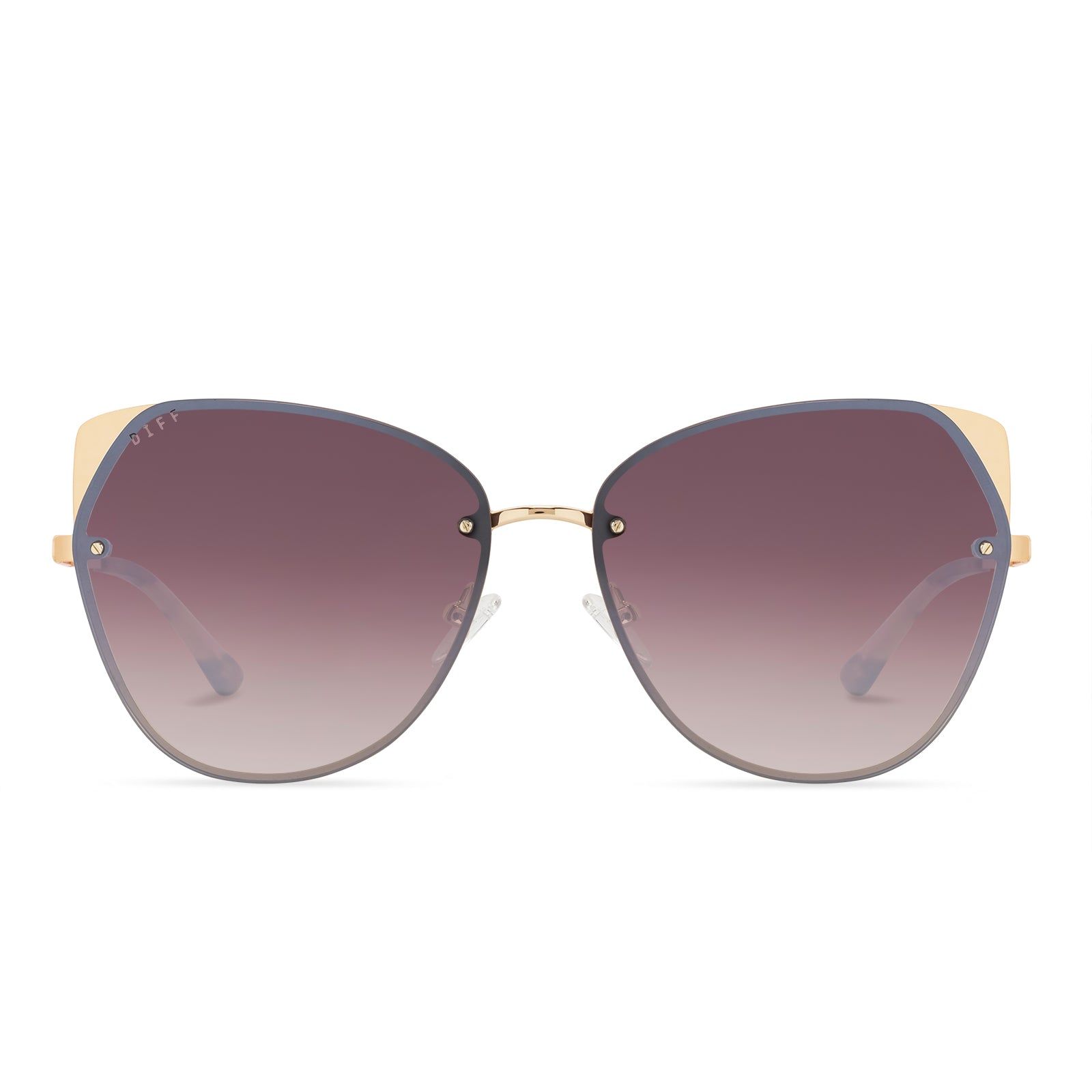 CORA - GOLD + BROWN GRADIENT MIRROR SUNGLASSES sold by Diff Eyewear