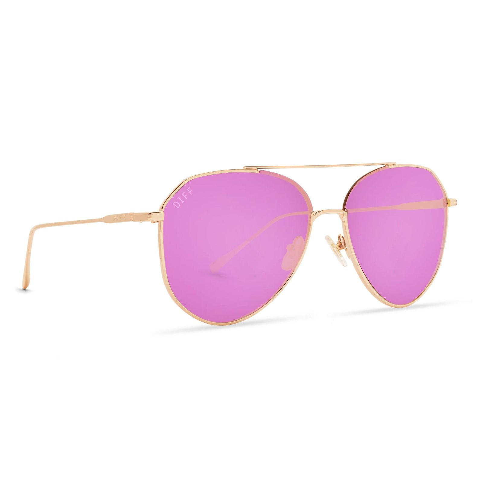 JANE - ROSE GOLD + PINK MIRROR SUNGLASSES sold by Diff Eyewear product image thumbnail 2