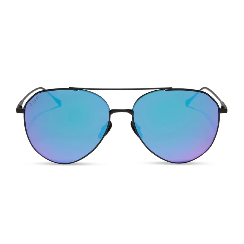DASH - MATTE BLACK + PURPLE MIRROR SUNGLASSES sold by Diff Eyewear
