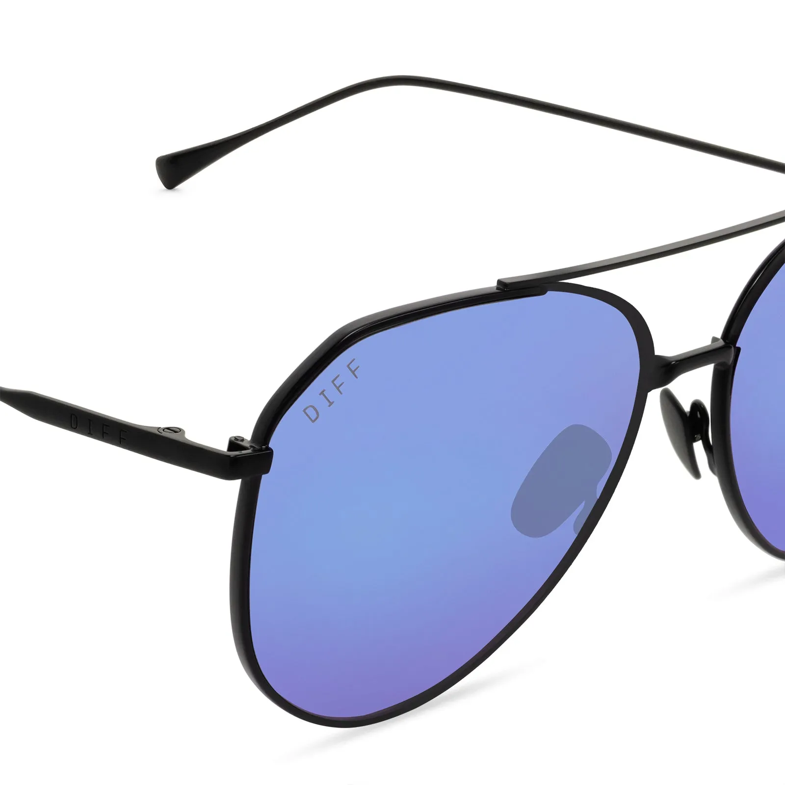 DASH - MATTE BLACK + PURPLE MIRROR SUNGLASSES sold by Diff Eyewear product image thumbnail 3