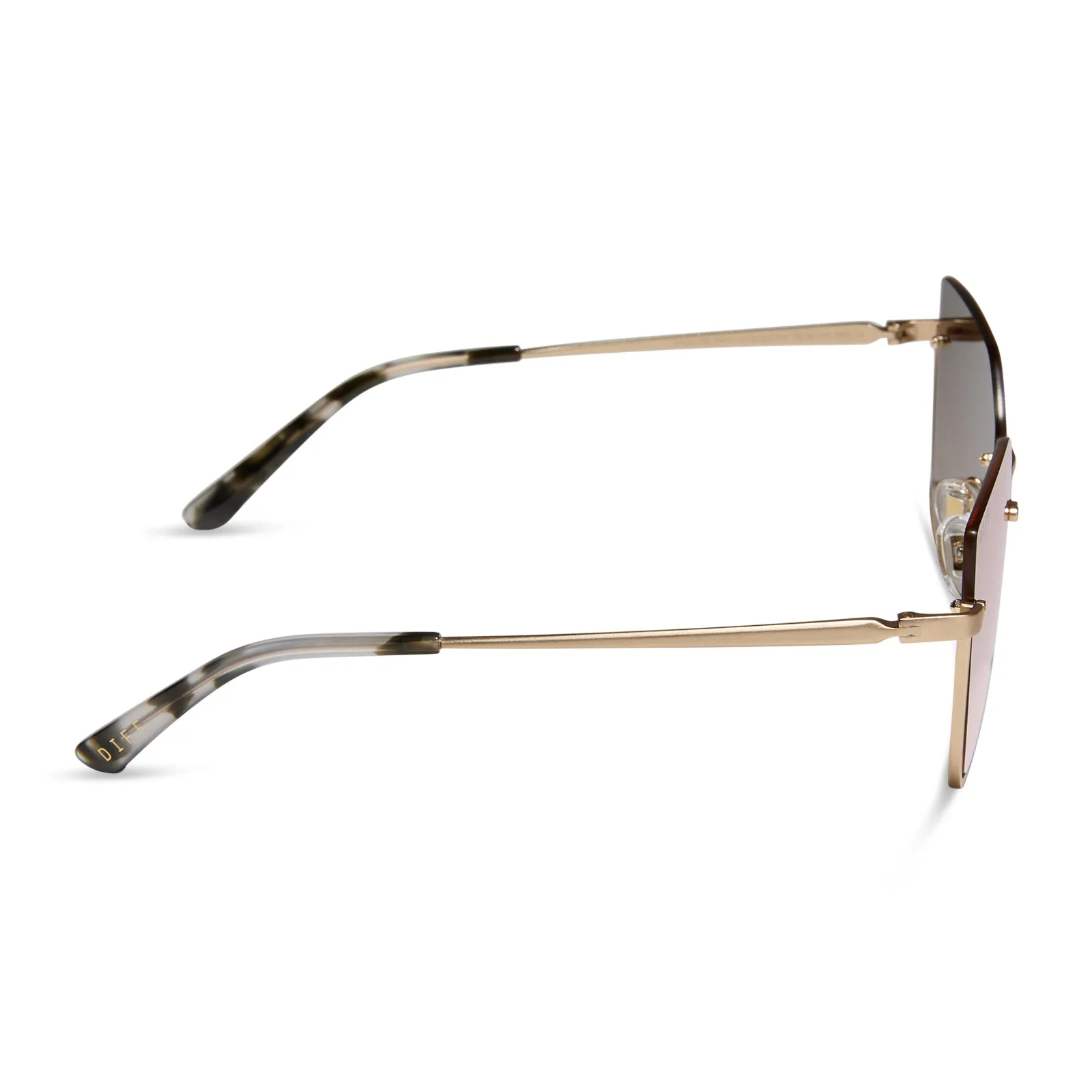 ANALISE - BRUSHED GOLD W KOMBU TEMPLE TIPS + TAUPE MIRROR + POLARIZED SUNGLASSES sold by Diff Eyewear product image thumbnail 3