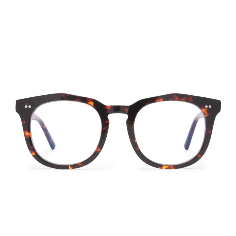 WESTON - DARK TORTOISE + CLEAR GLASSES sold by Diff Eyewear