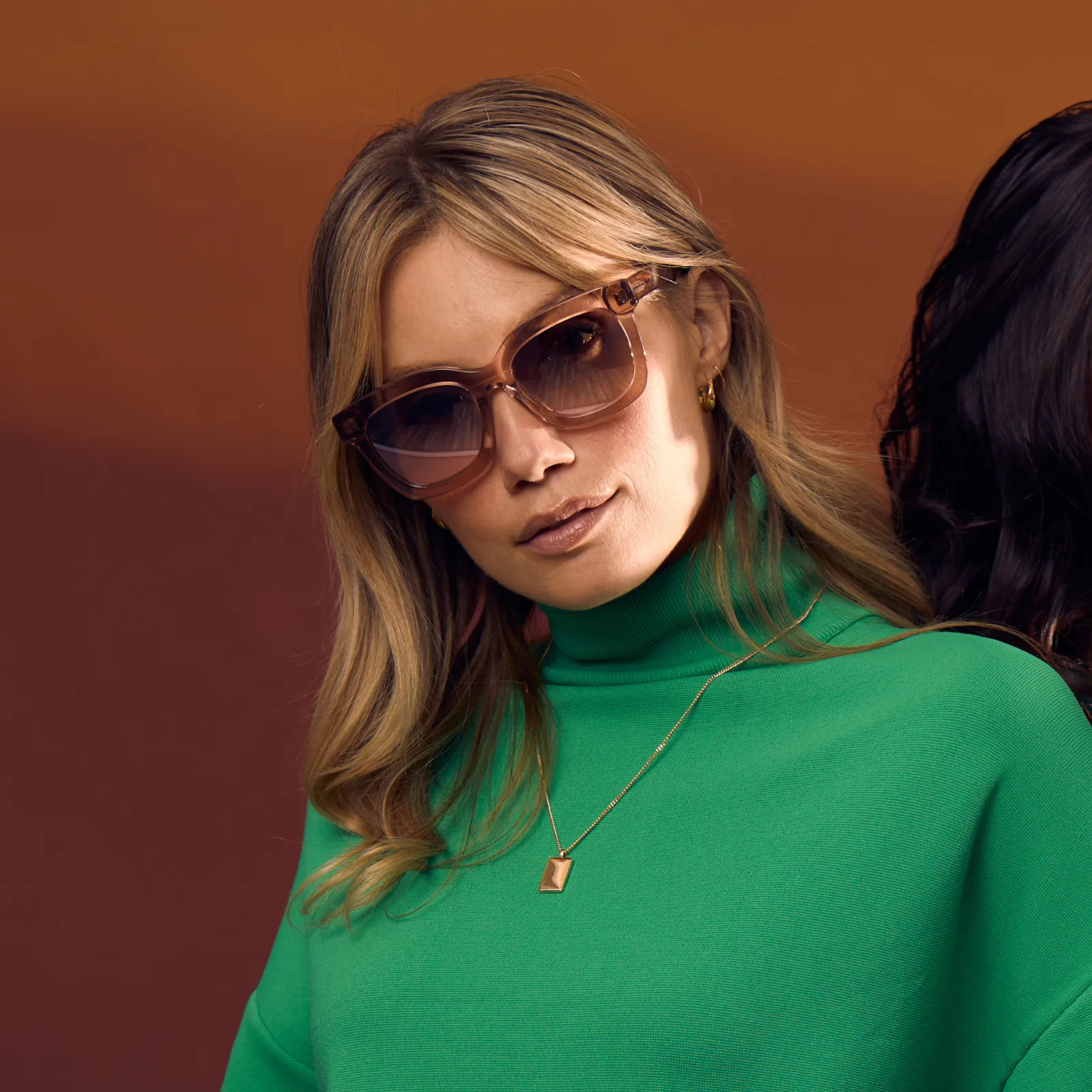 CARSON - ROSE STONE + TAUPE ROSE GRADIENT POLARIZED SUNGLASSES sold by Diff Eyewear product image thumbnail 5