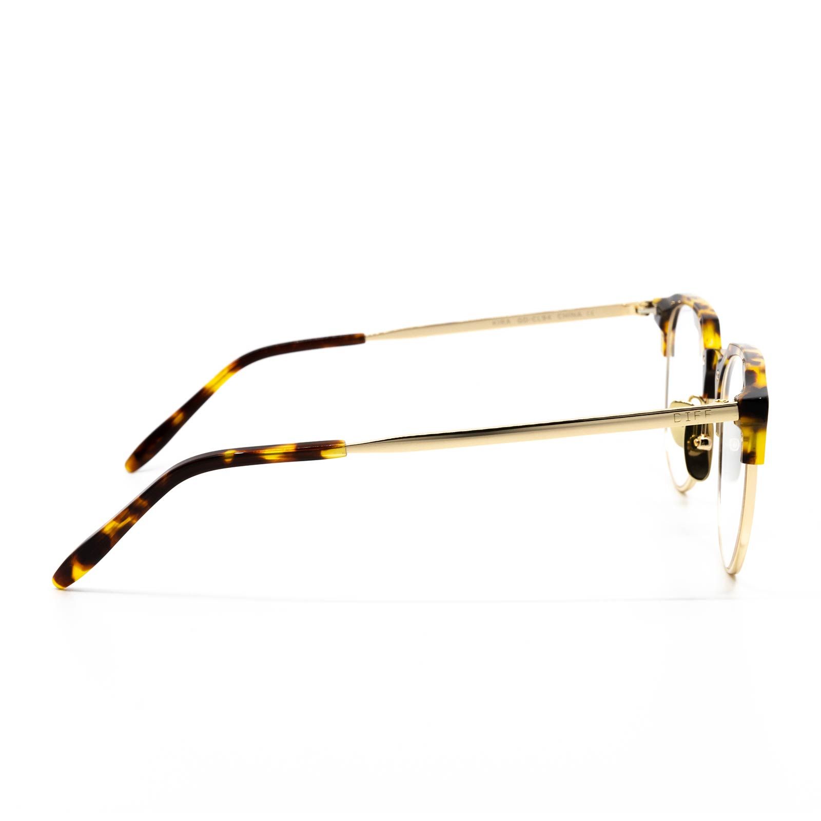KIRA - GOLD AMBER TORTOISE + BLUE LIGHT TECHNOLOGY CLEAR GLASSES sold by Diff Eyewear product image thumbnail 3