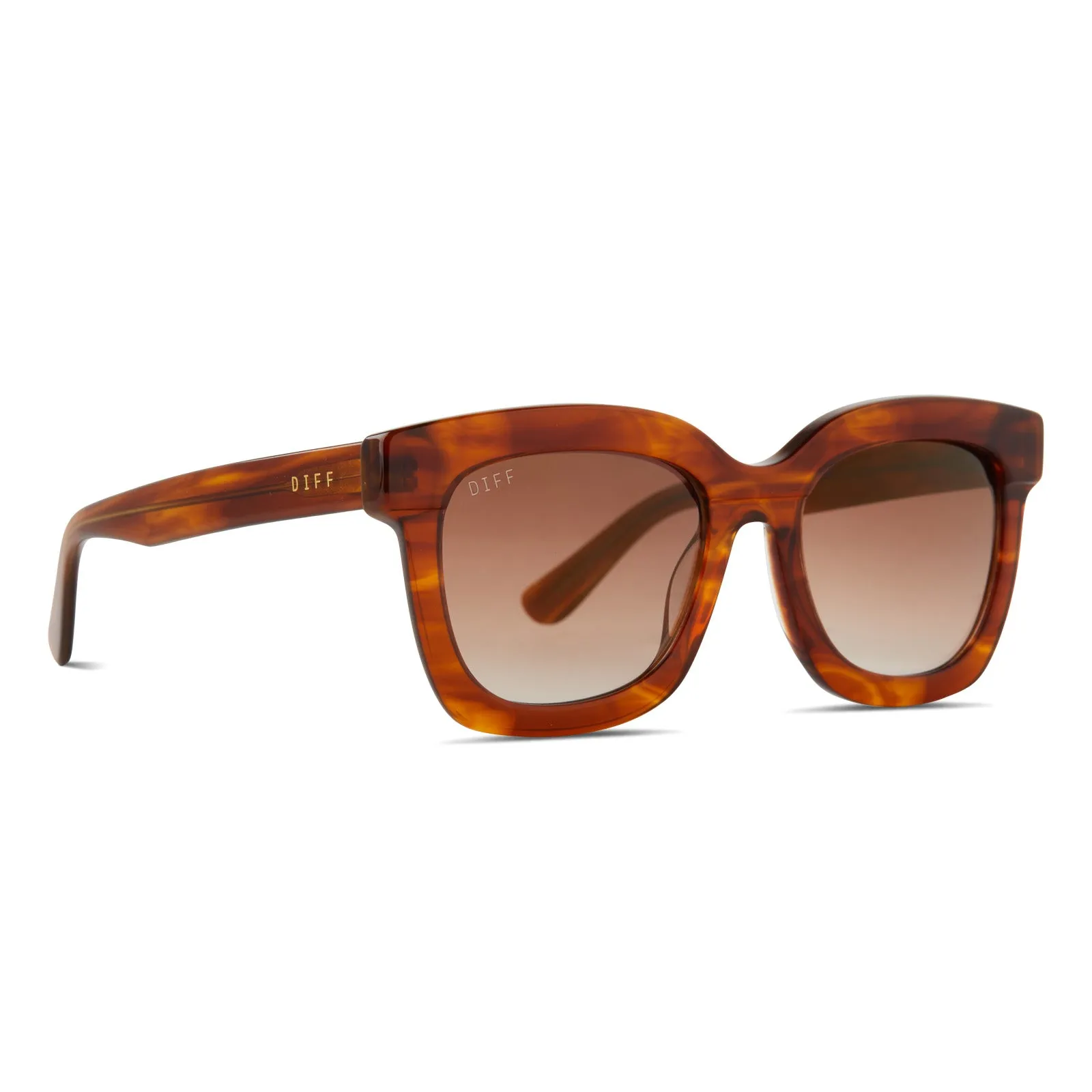 CARSON - HENNA TORTOISE + BROWN GRADIENT GOLD FLASH SUNGLASSES sold by Diff Eyewear product image thumbnail 2