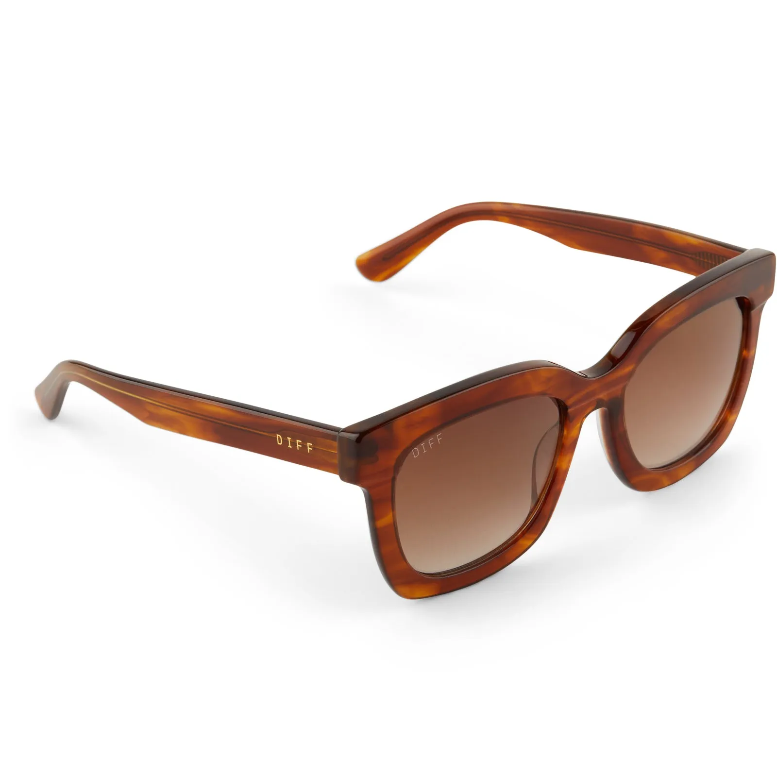 CARSON - HENNA TORTOISE + BROWN GRADIENT GOLD FLASH SUNGLASSES sold by Diff Eyewear product image thumbnail 4