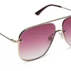 CYNTHIA - GOLD W BORDEAUX TEMPLE TIPS + WINE GRADIENT + POLARIZED SUNGLASSES sold by Diff Eyewear