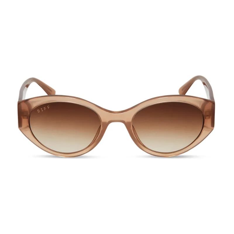 LINNEA - WARM TAUPE + BROWN GRADIENT SUNGLASSES sold by Diff Eyewear